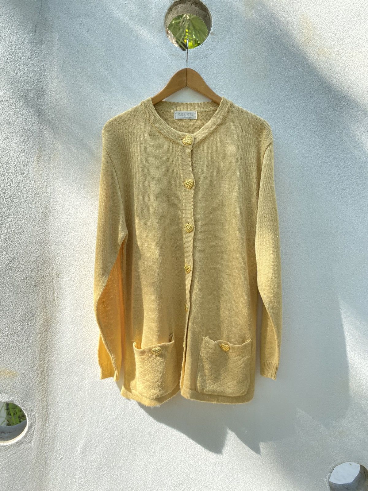 Vintage PALLS PYRA Yellow Knit Cardigan Size M / US 6-8 / IT 42-44 - 14 Thumbnail