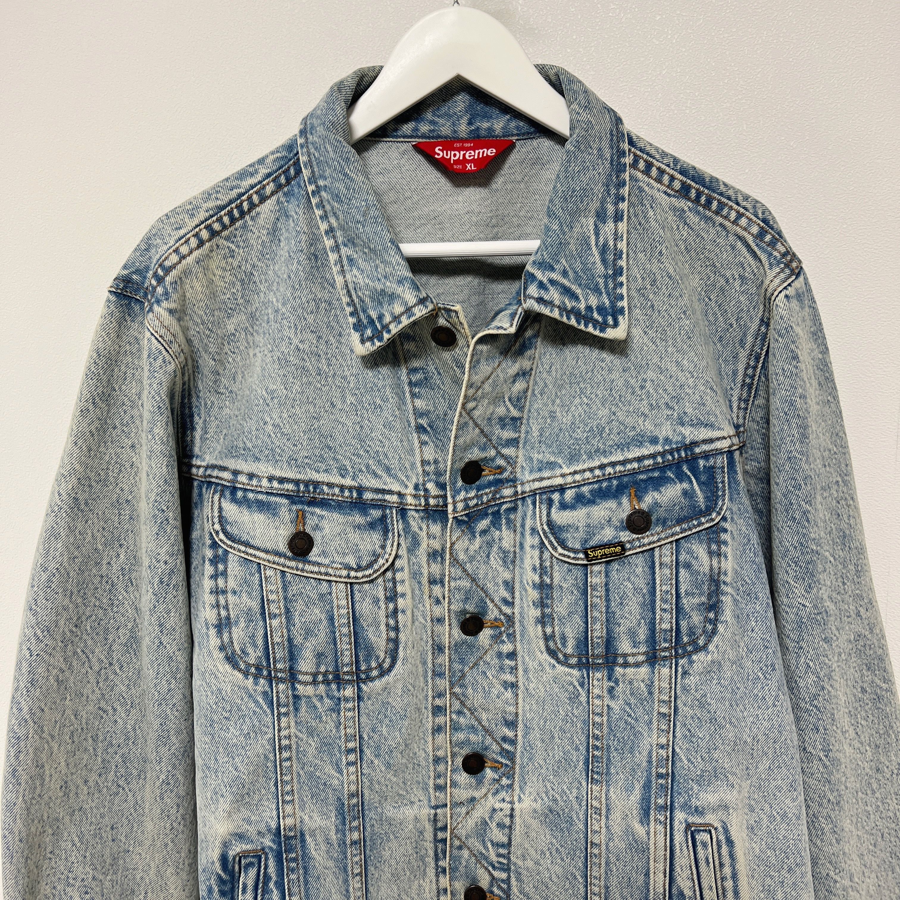 Supreme Supreme SS16 Denim Trucker Jacket Washed Blue Size US XL / EU 56 / 4 - 5 Thumbnail