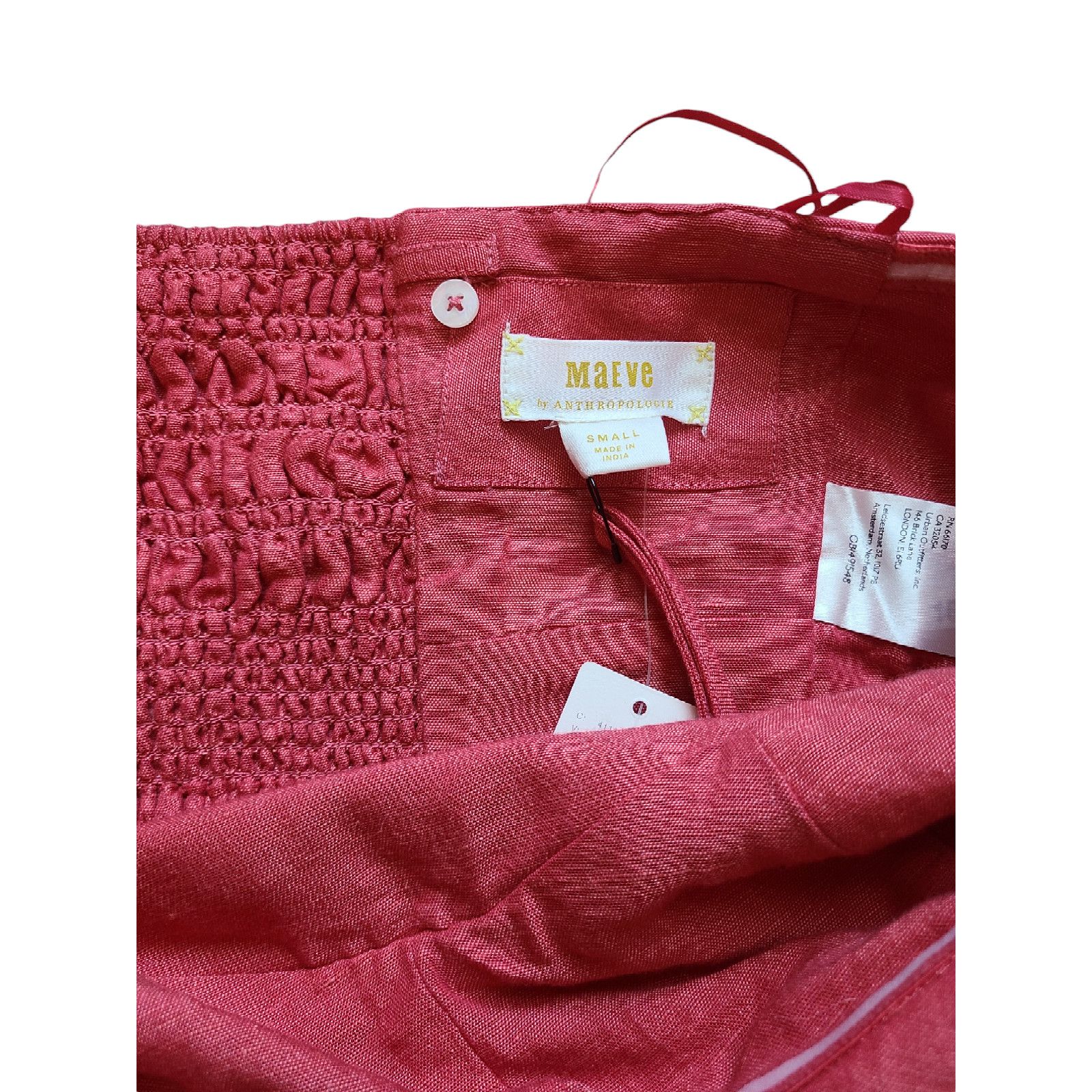 Anthropologie Maeve Anthropologie Red Linen Bustier Top Size Small NWT Size S / US 4 / IT 40 - 4 Thumbnail