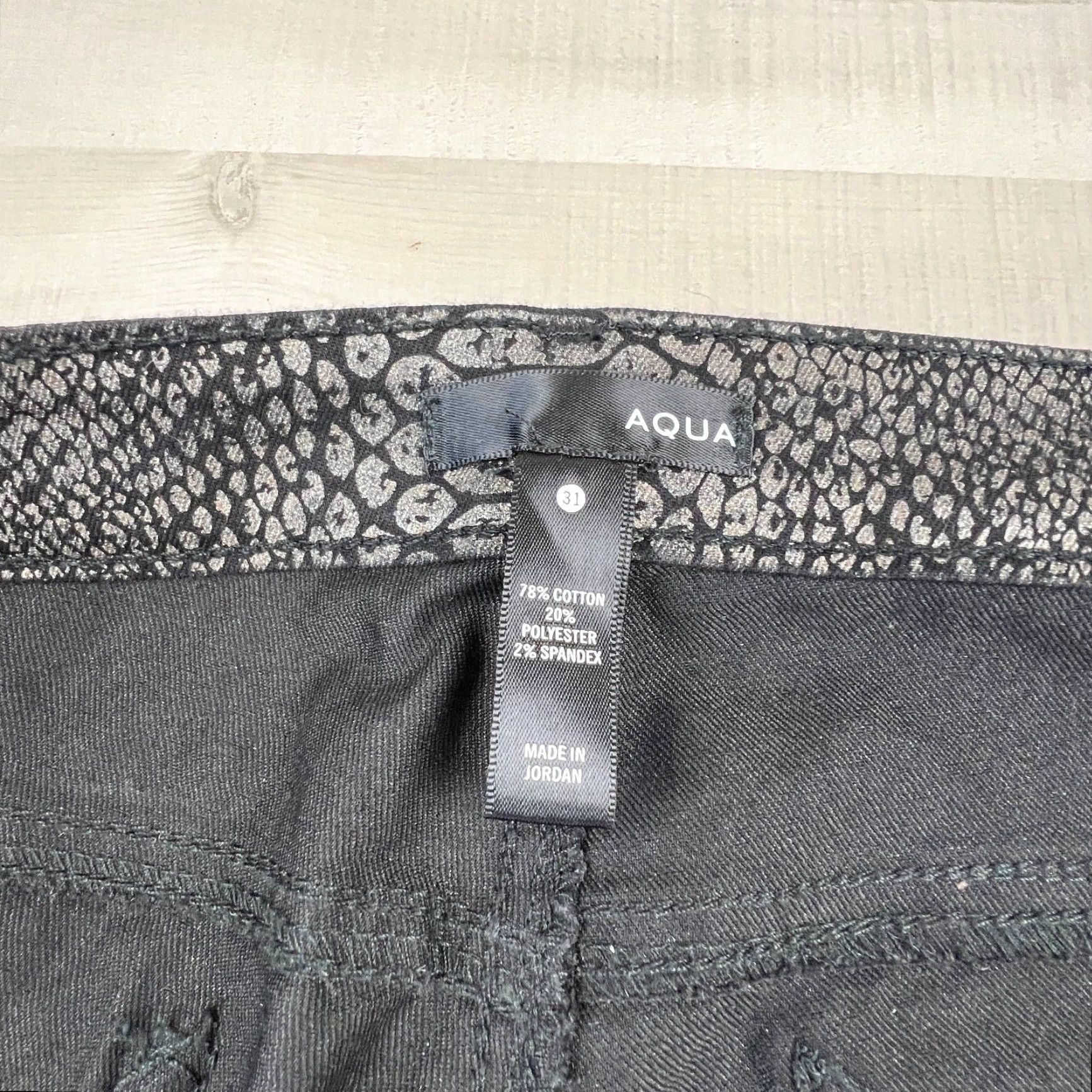 AQUA Aqua Rock Me Womens Skinny Jeans Black Snakeskin Denim Size 31 Waist 32 in Size 24" / US 00 / IT 34 - 4 Thumbnail
