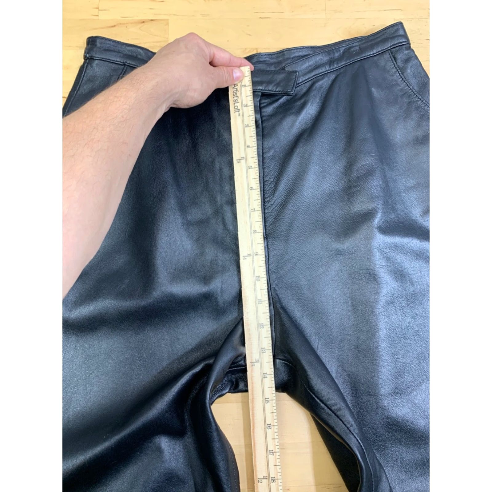 Alfani VINTAGE Alfani Leather Pants Womens 14 Black 30" Inseam Size 36" / US 14 / IT 50 - 6 Thumbnail