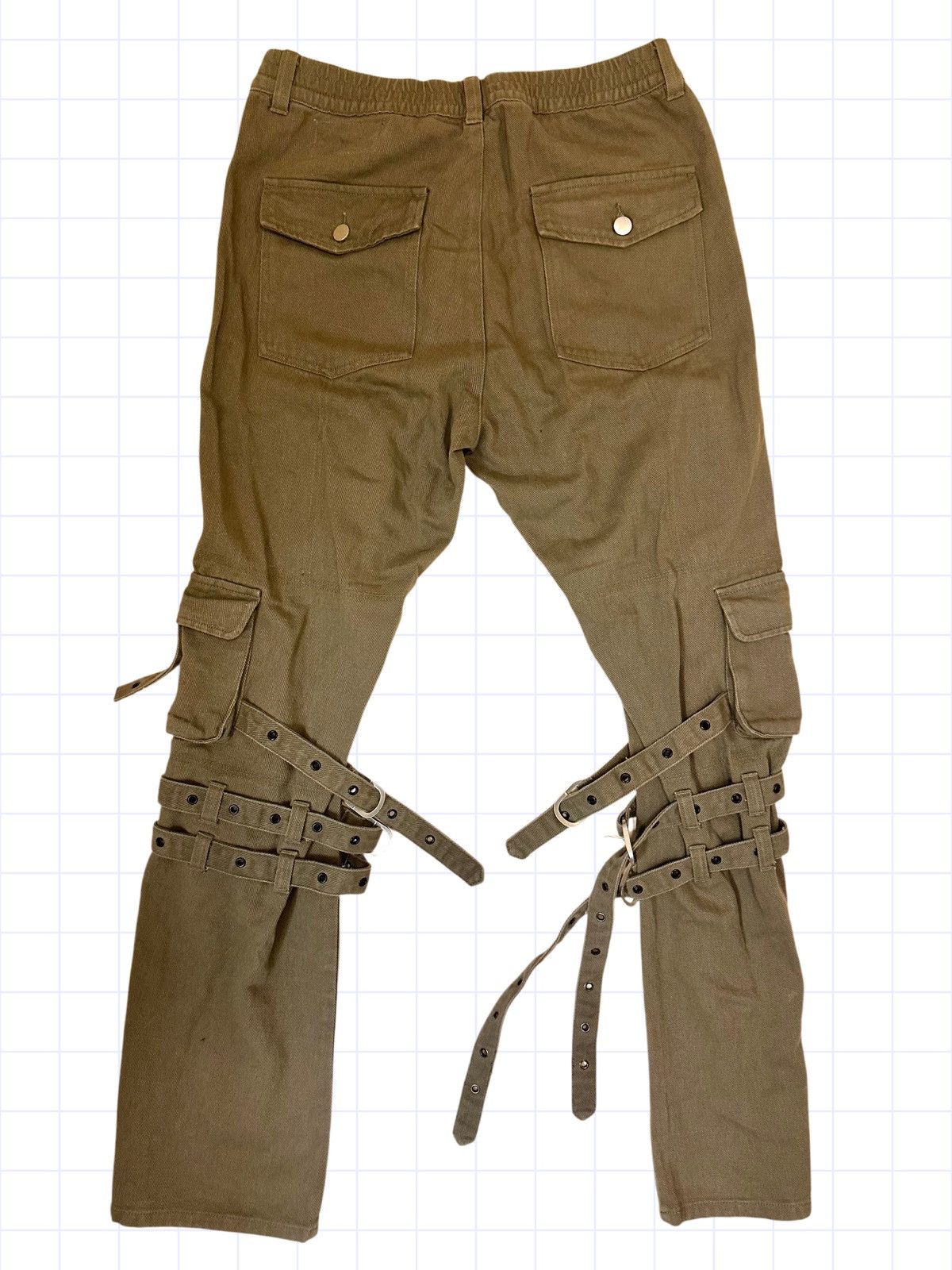 Japanese Brand × Vintage Japanese Twill Embellished Bondage Pouch Pockets Pants XL Size US 32 / EU 48 - 5 Thumbnail