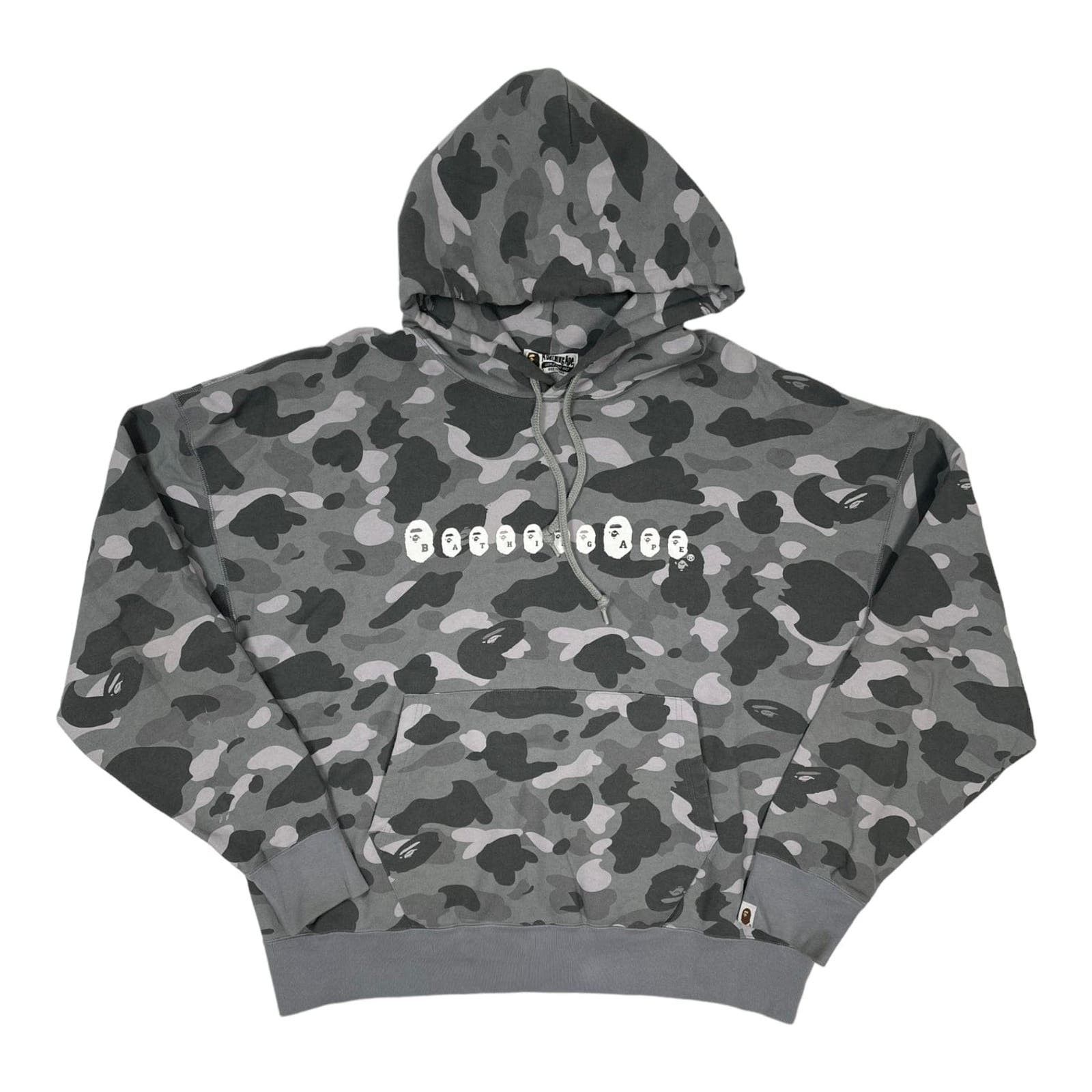 image of Bape Color Camo Ape Head Hooded Sweatshirt Grey, Men's (Size XL)