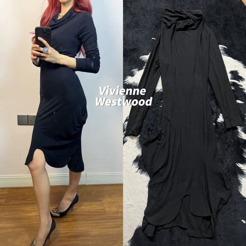 Vivienne Westwood Vivienne Westwood Asymmetrical Draped Neck Dress Size S / US 4 / IT 40 - 1 Thumbnail