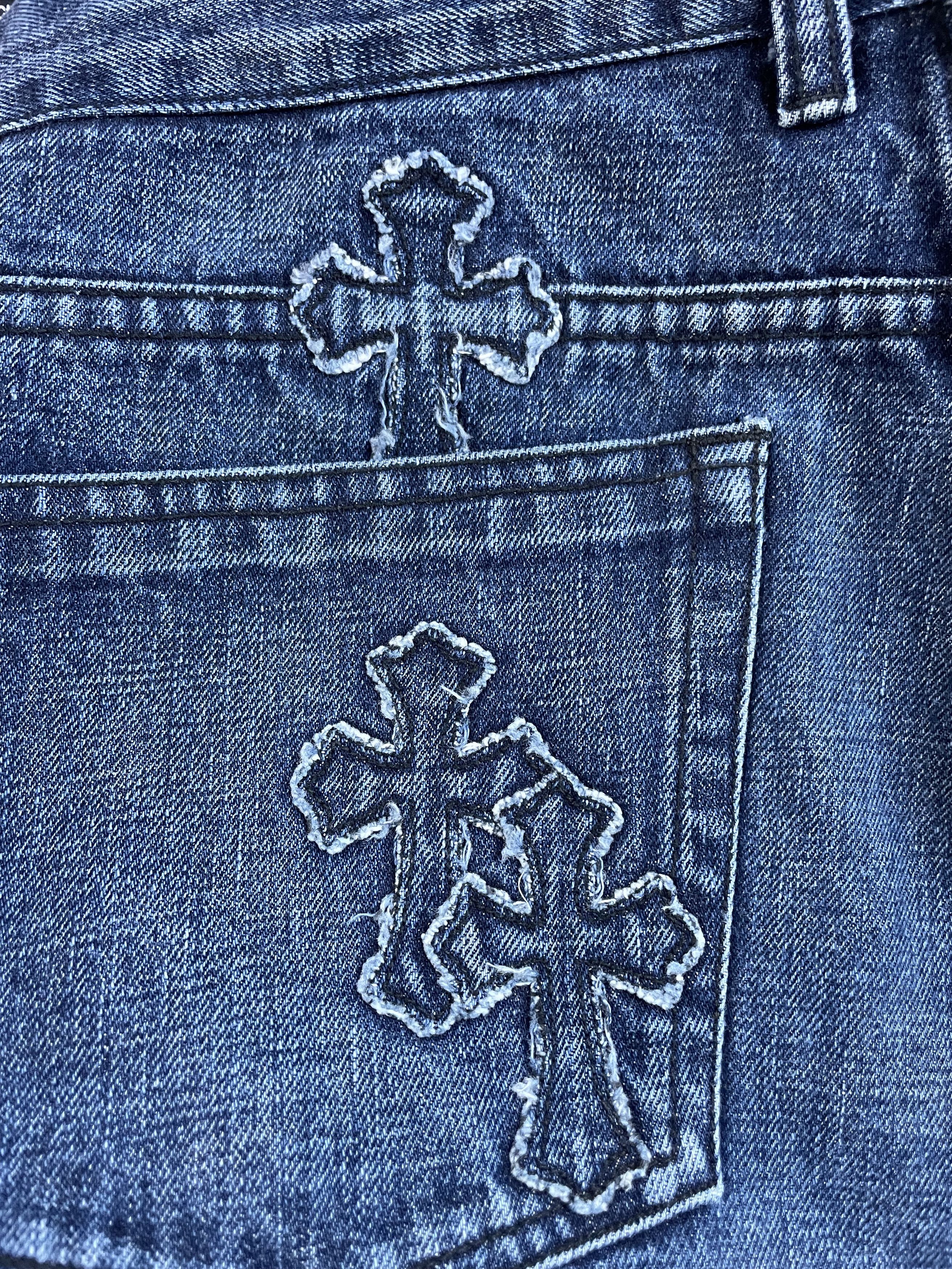 Chrome Hearts Chrome Hearts Denim Cross Patch Jeans Size US 31 - 7 Thumbnail
