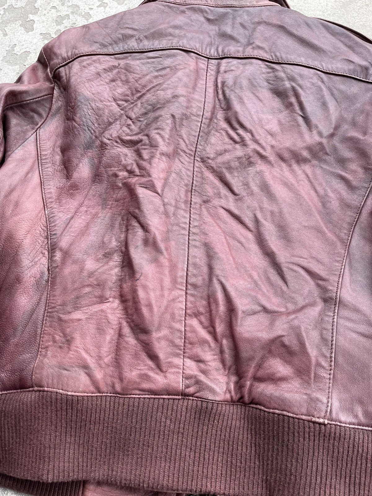 Allsaints × Japanese Brand Vintage AllSaints Avant Garde Sun Faded Red Leather Jacket Size S / US 4 / IT 40 - 20 Thumbnail
