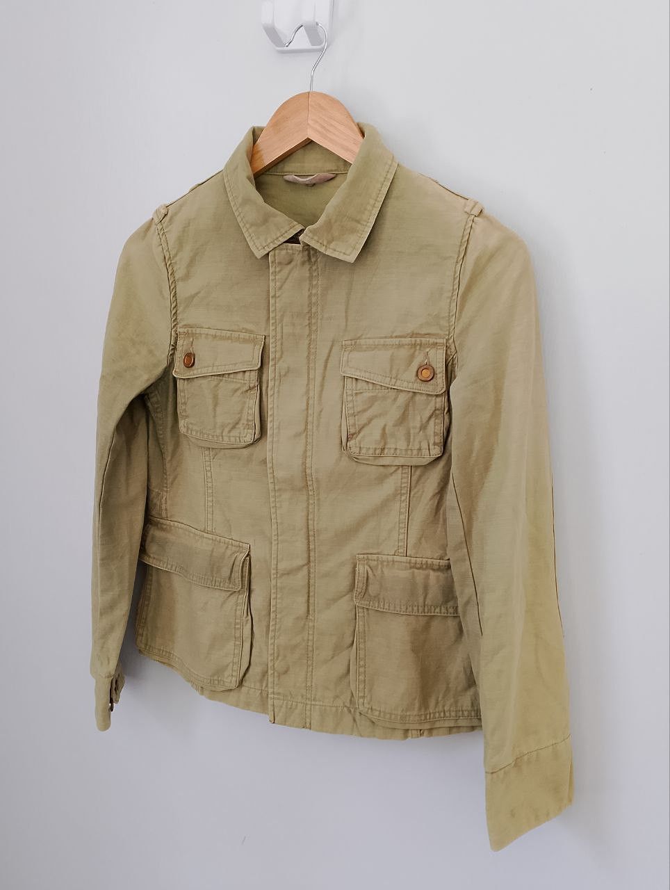 ADAM ET ROPE ADAM ET ROPE Khaki Green Multipocket Utility Jacket Size XS / US 0-2 / IT 36-38 - 3 Thumbnail