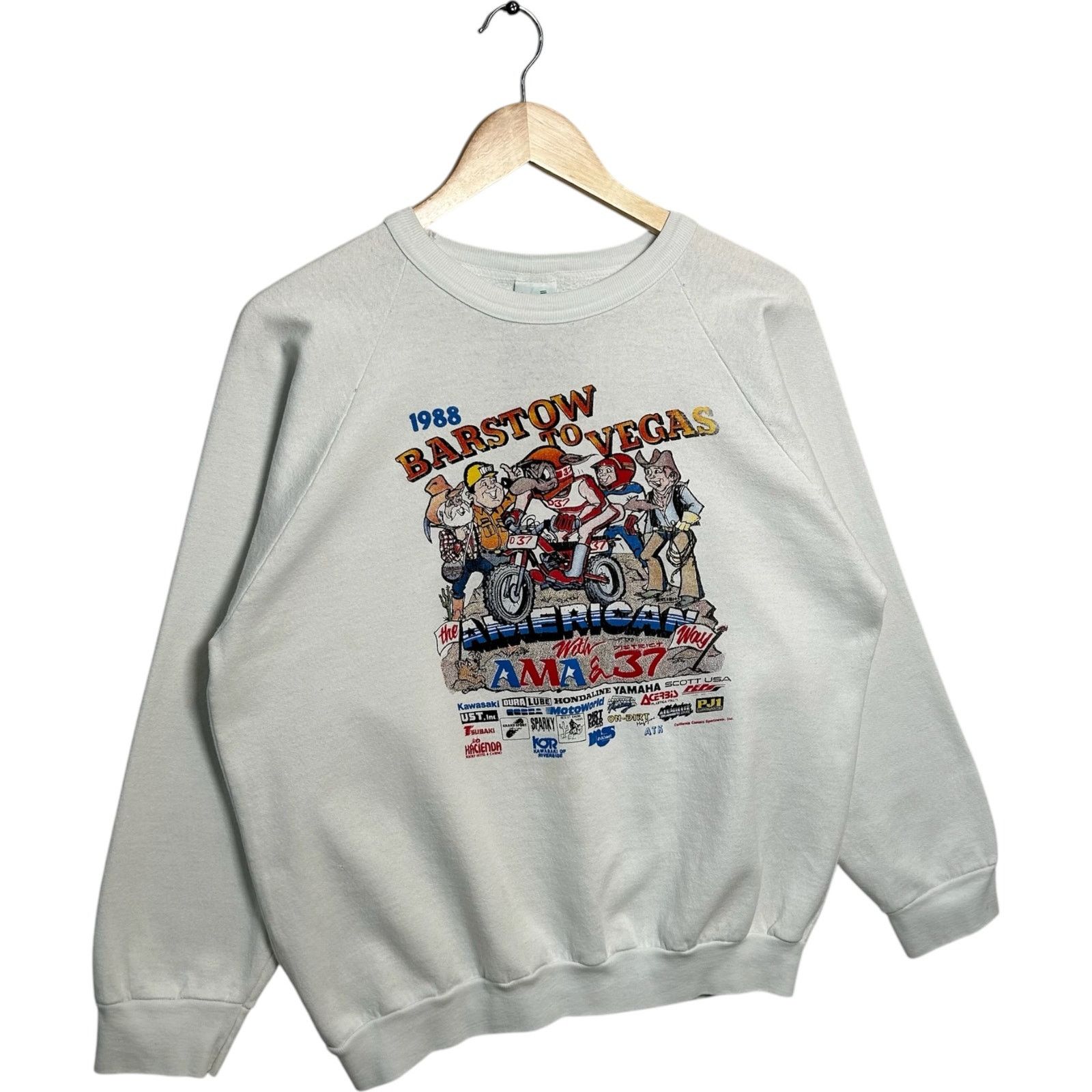 Vintage Vintage Barstow to Vegas AMA 37 Motorcycle Race Crewneck L Size US L / EU 52-54 / 3 - 3 Thumbnail