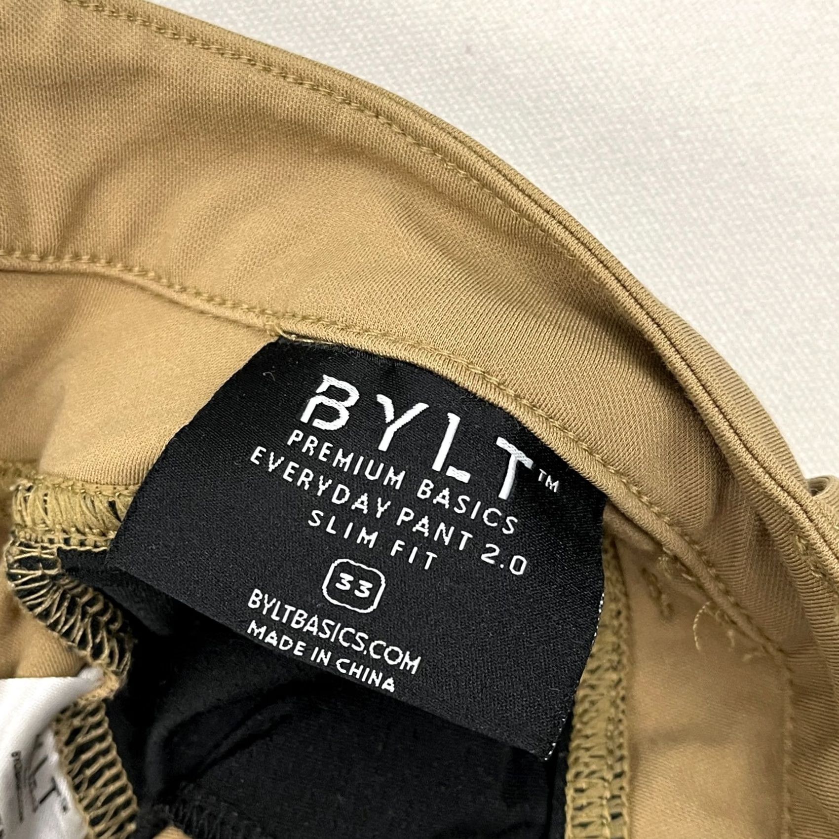 Vintage BYLT Pants Mens 30 x 29 Everyday 2.0 Slim Fit Brown Travel Golf Stretch Chino Pants Size US 30 / EU 46 - 2 Thumbnail
