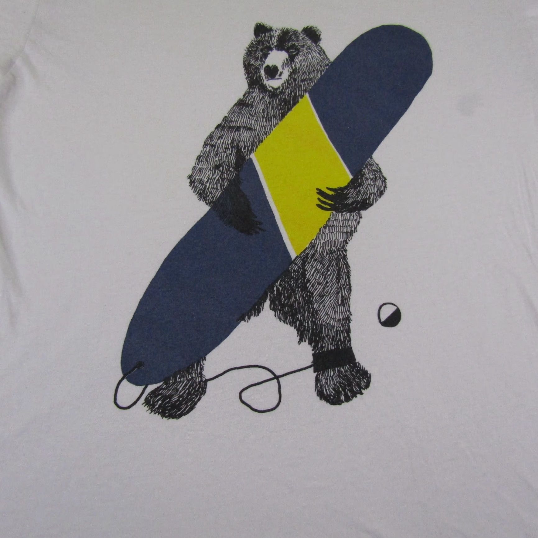Vintage Wellen Shirt Mens Large White Graphic Print Crewneck T-Shirt Short Sleeve Logo Bear Surf Beach Animals Outdoor Size US L / EU 52-54 / 3 - 3 Thumbnail
