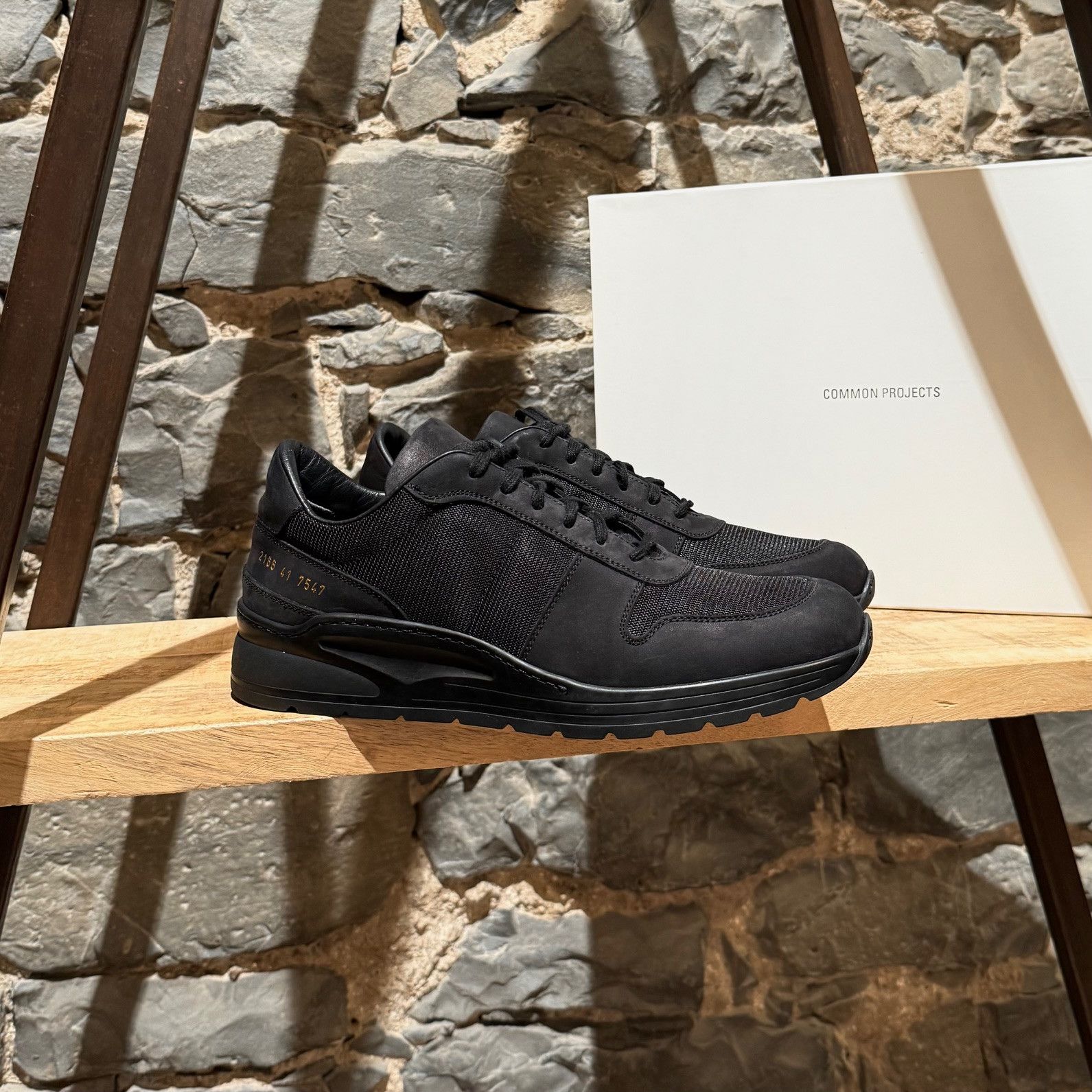 Common Projects Common Project New Track Black Mesh Nubuck Sneakers Size US 8 / EU 41 - 1 Thumbnail