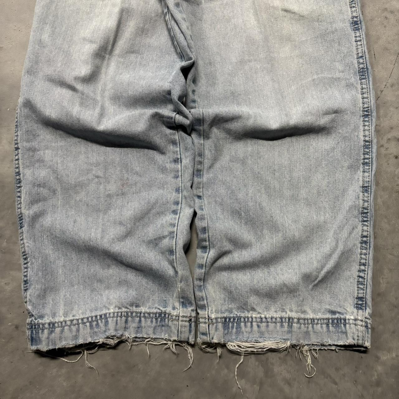 Japanese Brand × Vintage Crazy Vintage Y2K/2000s Baggy Light Wash Skater Distressed Carpenter Denim Jeans! Size US 34 / EU 50 - 6 Thumbnail