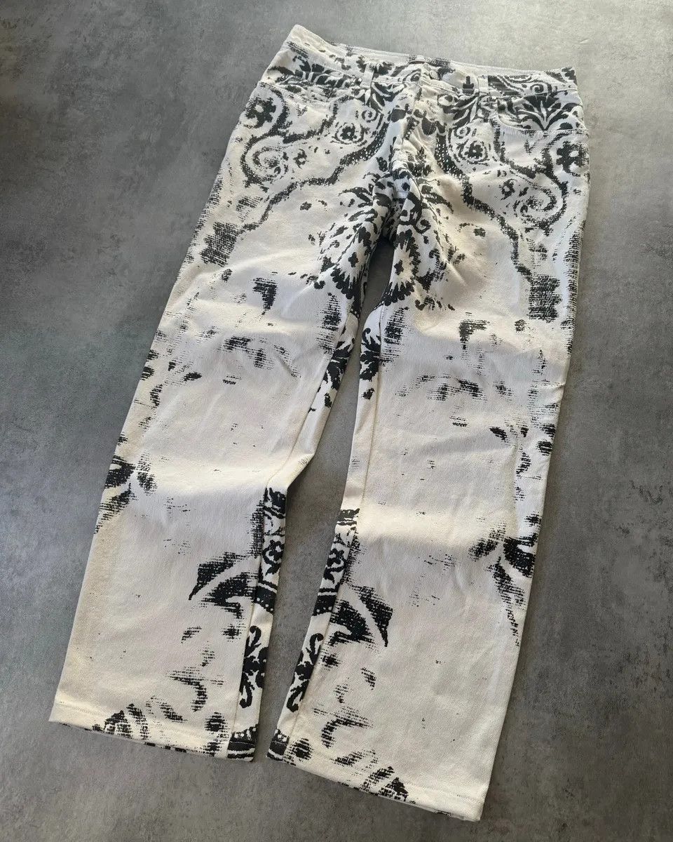 Roberto Cavalli × Vintage 1990s Roberto Cavalli Royal Arabic Mozaic Pants Size 28" / US 6 / IT 42 - 4 Thumbnail