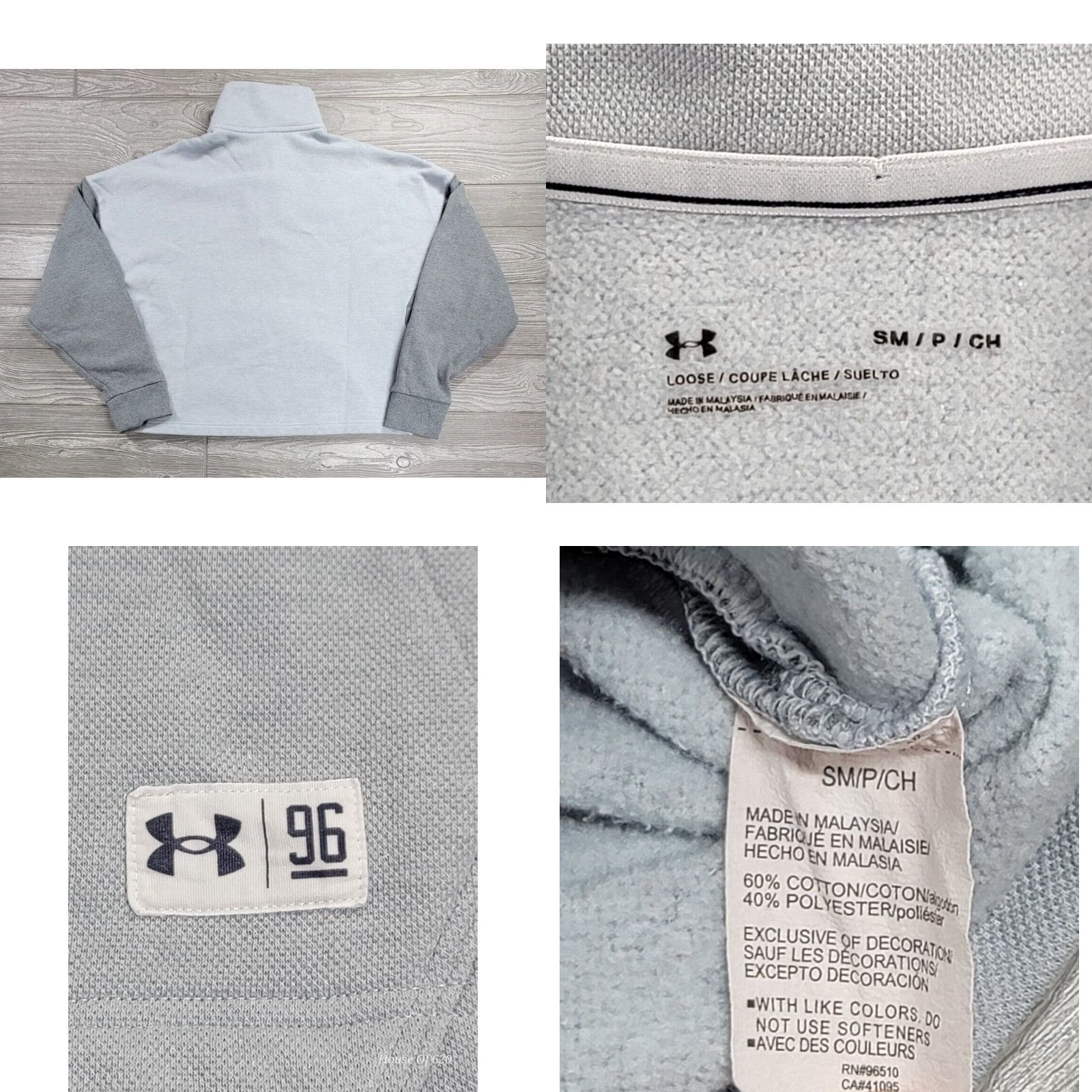 Under Armour Under Armour Women Fleece Playback Pullover 1/4 Zip S Light Blue Gray Colorblock Shirt Womens/S Size S / US 4 / IT 40 - 8 Thumbnail