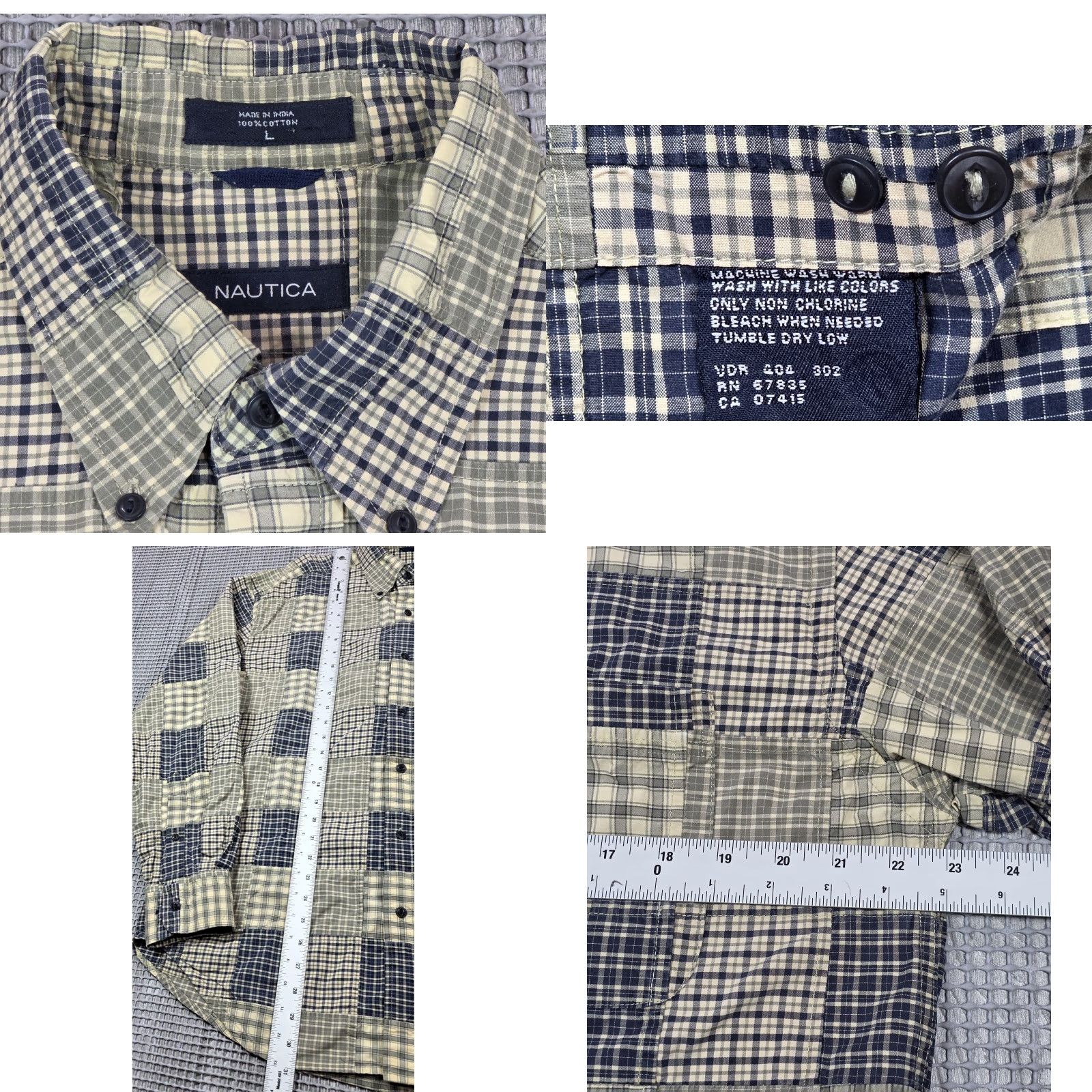 Nautica Nautica Button-Up Shirt Multicolor Madras Patchwork Long Sleeve Vtg L Men’s Shirt Size US L / EU 52-54 / 3 - 8 Thumbnail