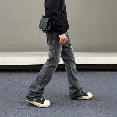 VIBE Ripped Jeans Men Black Streetwear Y2k Denim Pants Size US 30 / EU 46 - 3 Thumbnail