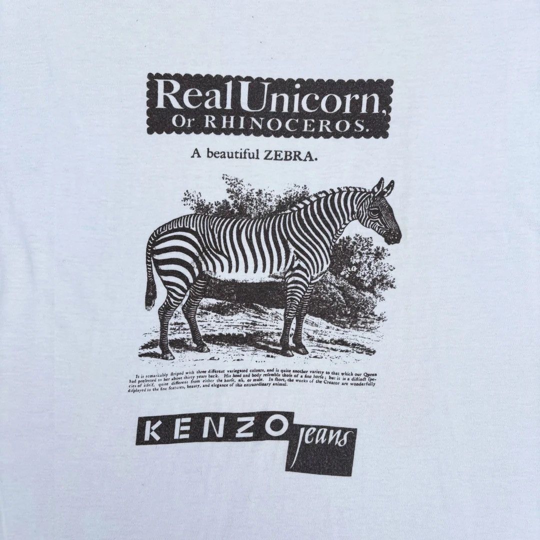Kenzo × Vintage Kenzo Jeans 1990 90s Vintage Designer Paris Zebra T-Shirt Size US S / EU 44-46 / 1 - 2 Thumbnail
