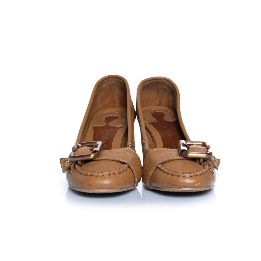 Chloe Chloe, brown leather loafer pump Size US 8 / IT 38 - 5 Thumbnail