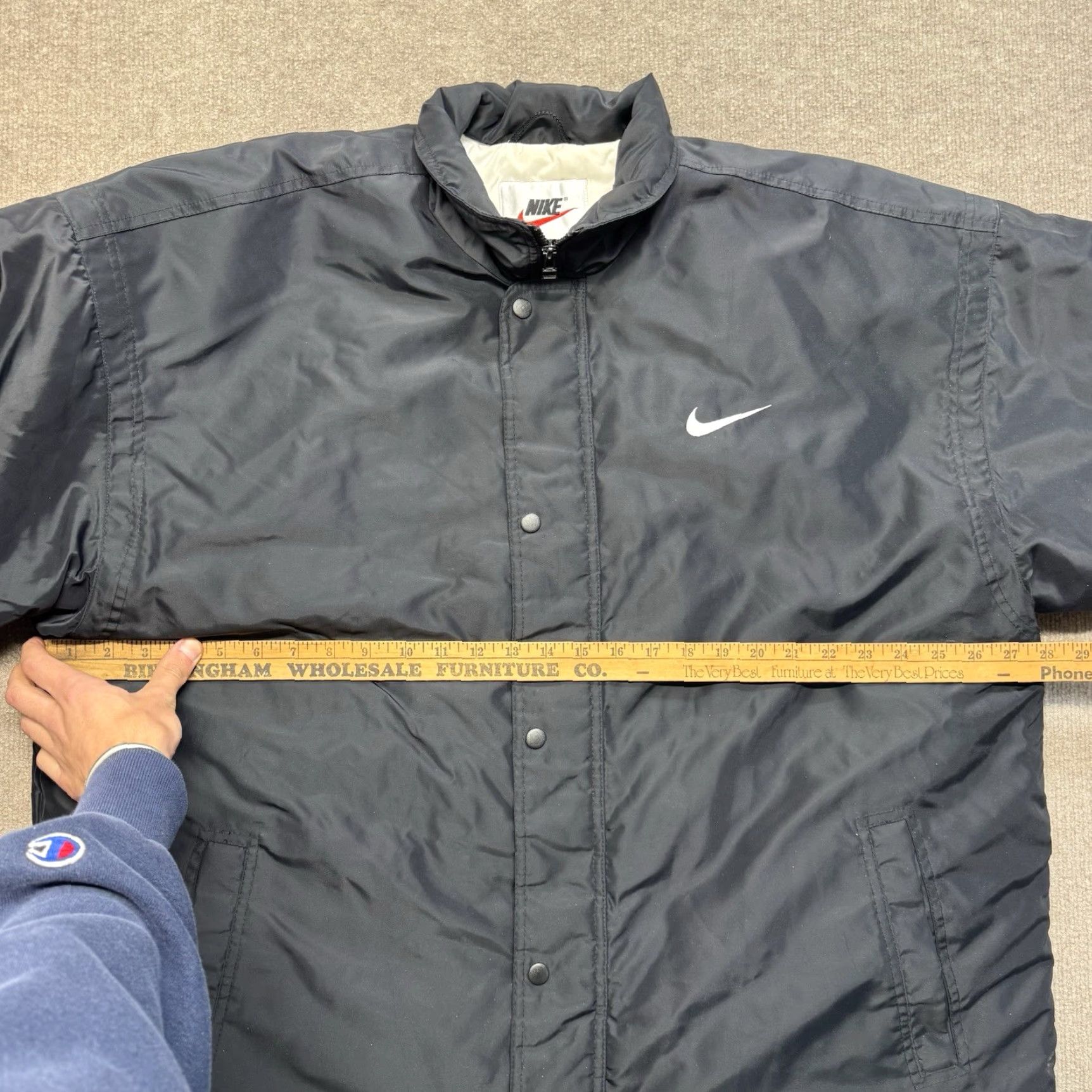 Nike VINTAGE Nike Jacket Large Black Parka Puffer Coat Zip Up Knee Length 90s Nike Dri-Fit Coat Mens Womens Unisex Adults Size US L / EU 52-54 / 3 - 5 Thumbnail