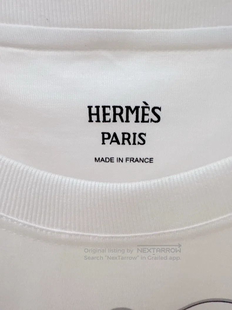 Hermes Hermes White patterned short-sleeved T-shirt Size XS / US 0-2 / IT 36-38 - 3 Thumbnail