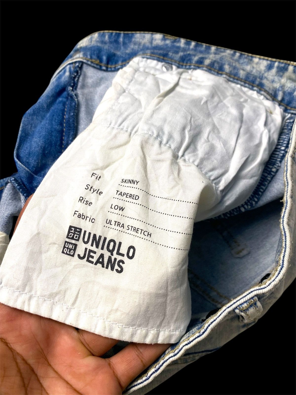Japanese Brand Skinny Acid Wash Uniqlo Jeans Size 34" / US 12 / IT 48 - 9 Thumbnail