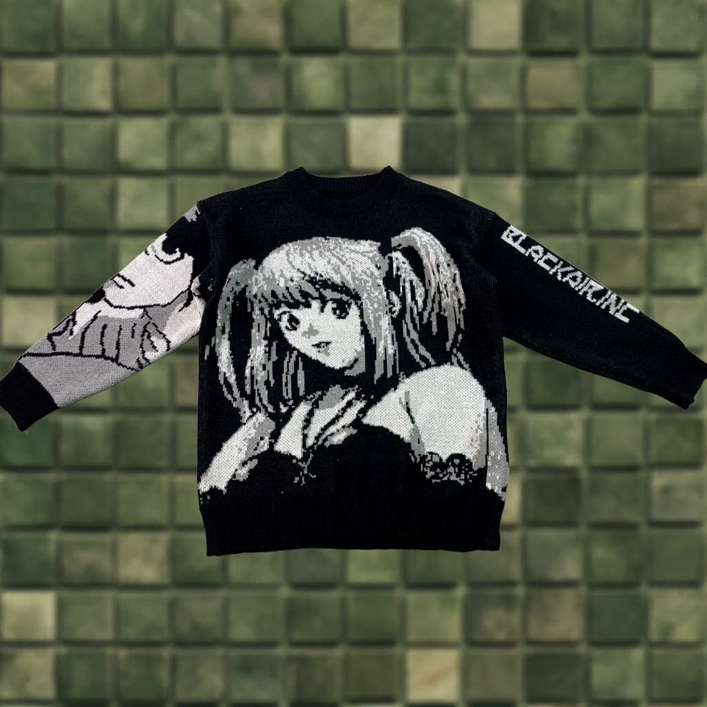 Vintage Death Note Sweater Size L Misa Amane Anime Knit Pullover Women Crew Neck 3/4 Sleeve Black Cotton Blend Regular Fit Vintage: No Size L / US 10 / IT 46 - 1 Thumbnail