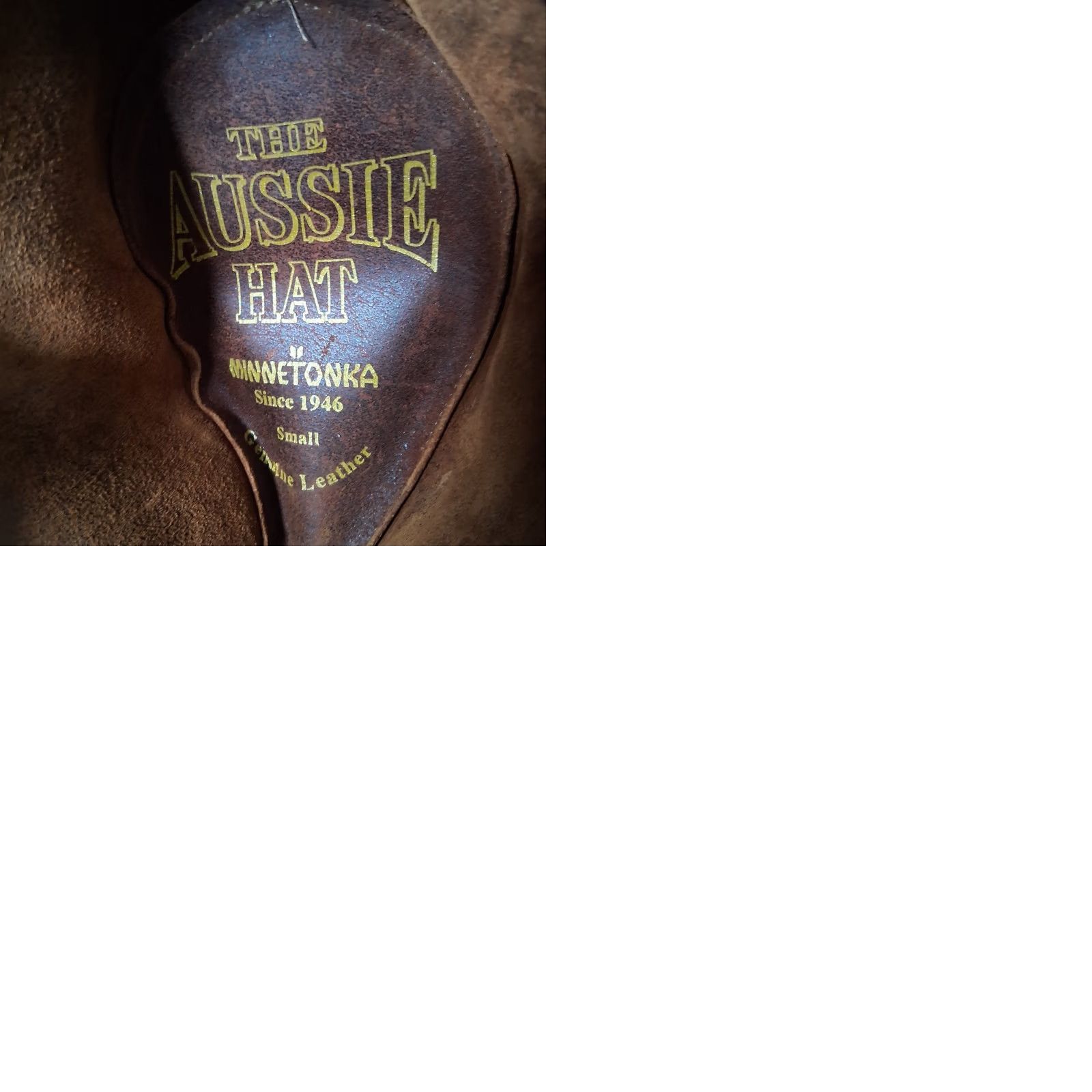 Minnetonka VINTAGE Minnetonka The Aussie Hat Leather Hat Small Brown Men S Brown Leather Strap Snap Western Ranch Boho Outback Australian Cowboy Western Hat - Size ONE SIZE - 12 Thumbnail