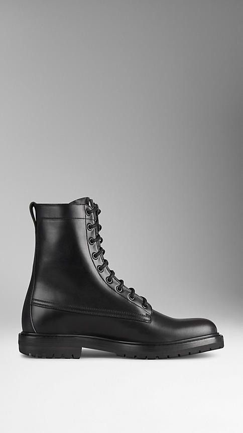 Burberry Burberry Zip And Lace Up Leather Combat Boots Size US 8.5 / EU 41-42 - 1 Thumbnail
