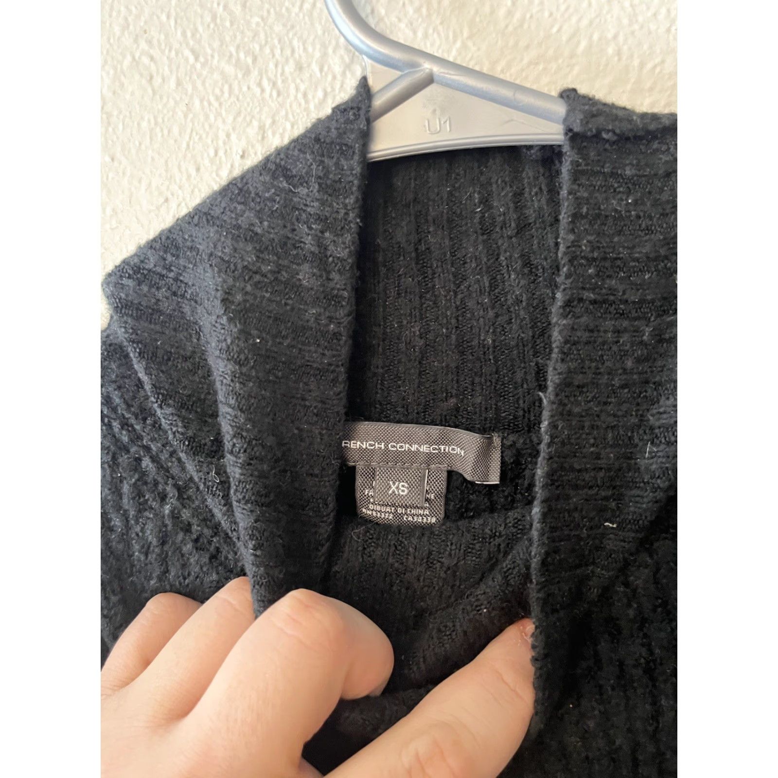 French Connection French Connection Sweater XS Black Knit Medium Sleeve Long Roll Neck Pullover Women Winter All Seasons Casual Logo Vintage-Style Size XS / US 0-2 / IT 36-38 - 3 Thumbnail