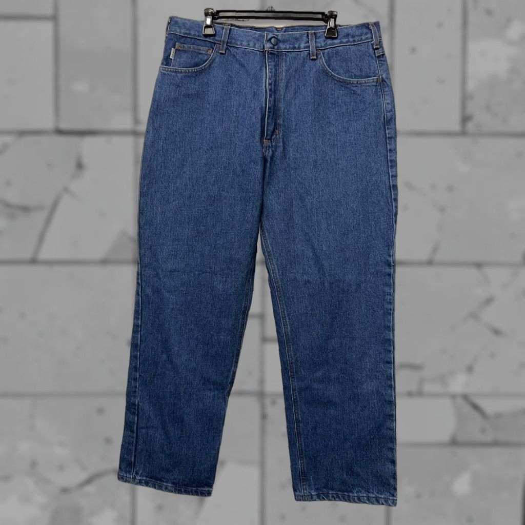 Carhartt VINTAGE Carhartt Jeans 38x32 MENS Blue 3 HRC FR Straight Trousers Size US 38 / EU 54 - 1 Thumbnail