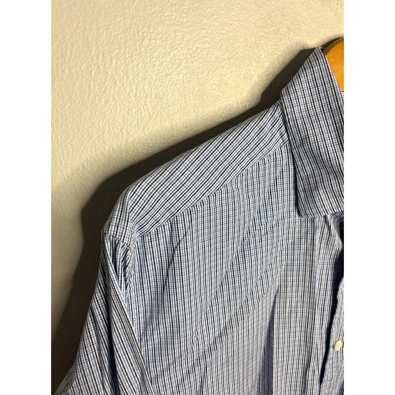 Ermenegildo Zegna Ermenegildo Zegna Dress Shirt Mens L Plaid Button-Up Blue Multicolor 5962 Size 42R - 2 Thumbnail