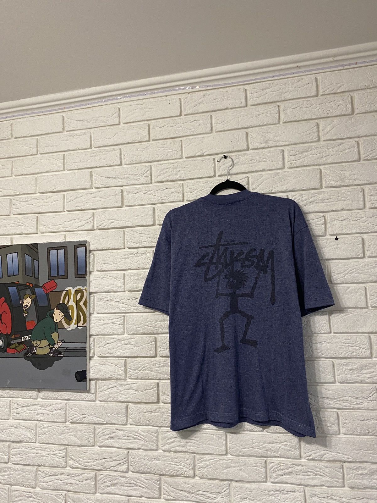 Stussy × Vintage Vintage 90's Stussy Lombok Stickman T- Shirt Size US XL / EU 56 / 4 - 1 Thumbnail
