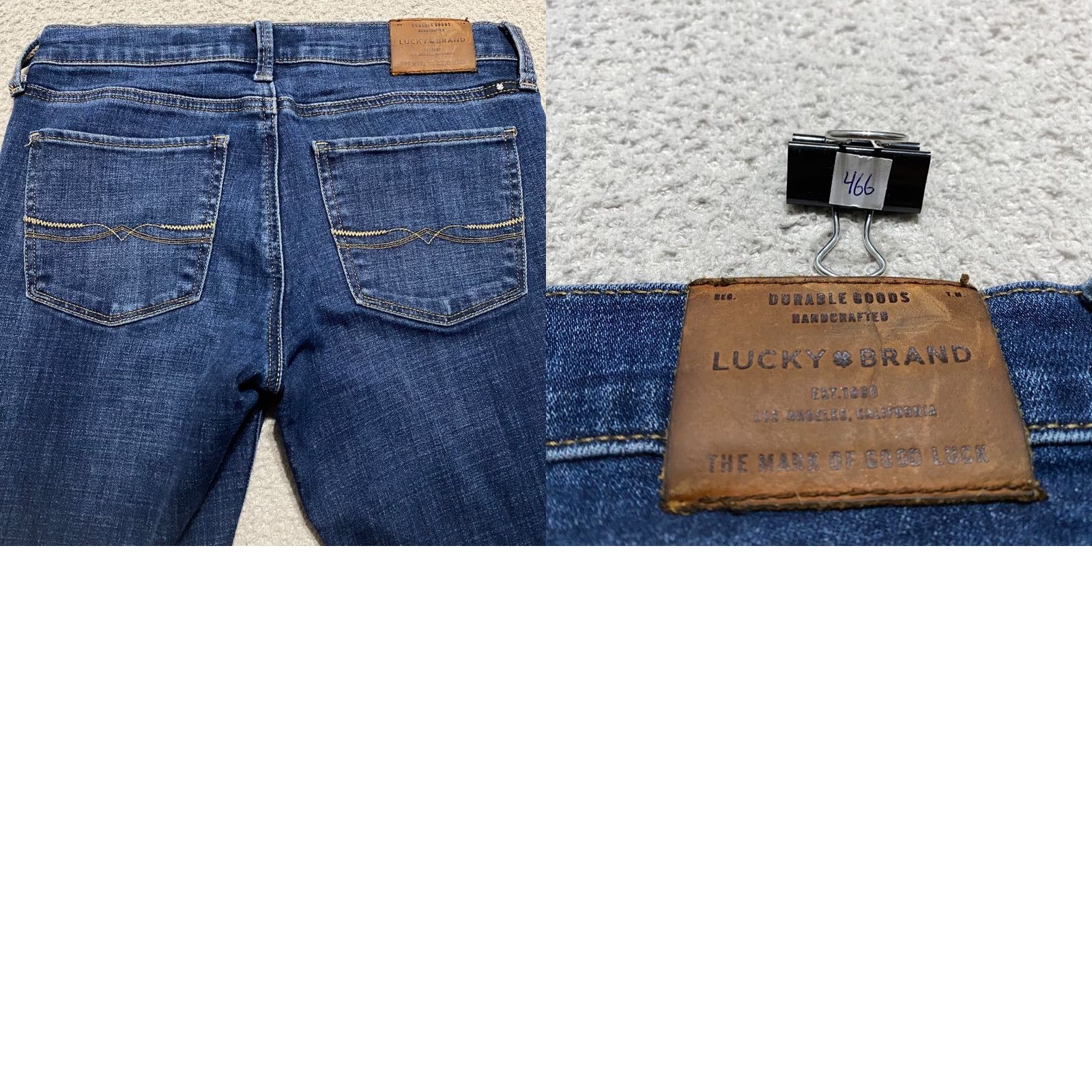 Lucky Brand Lucky Brand Jeans Skinny Charlie Womens sz 2 Blue Denim Dark Wash Low Rise 5-Pocket Stretch 28in Inseam Women's Jeans Size 26" / US 2 / IT 38 - 9 Thumbnail