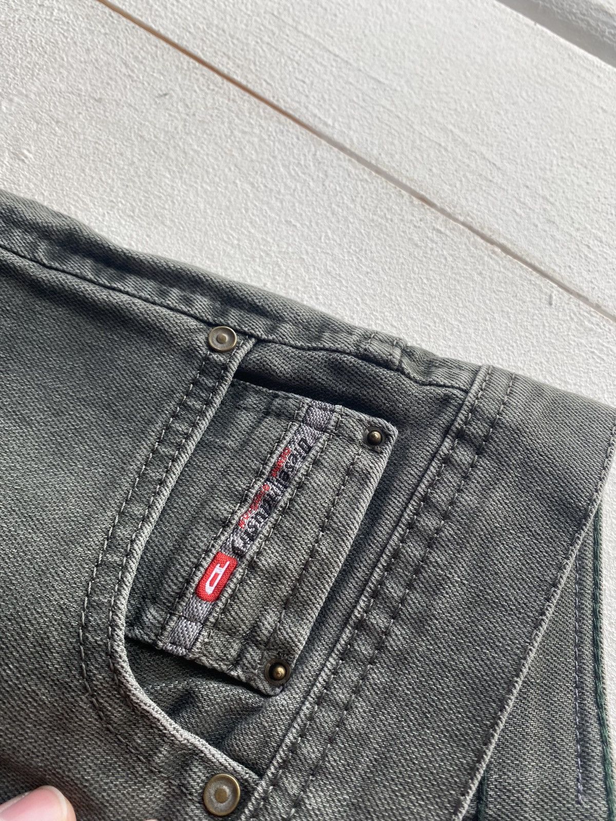 Diesel × Vintage 🔥Opium Vntg Diesel Green Washed Faded Punk Jeans Mens Y2k Size US 30 / EU 46 - 13 Thumbnail
