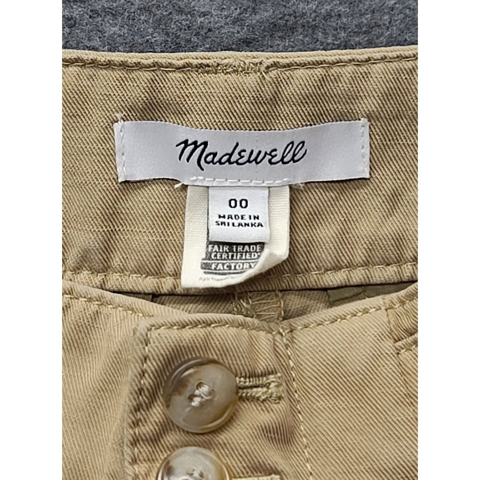 Madewell Madewell Pants Womens 00 24x29 Harlow Regular Fit Wide Leg High Rise Linen Cotton Twill Beige Size 24" / US 00 / IT 34 - 2 Thumbnail