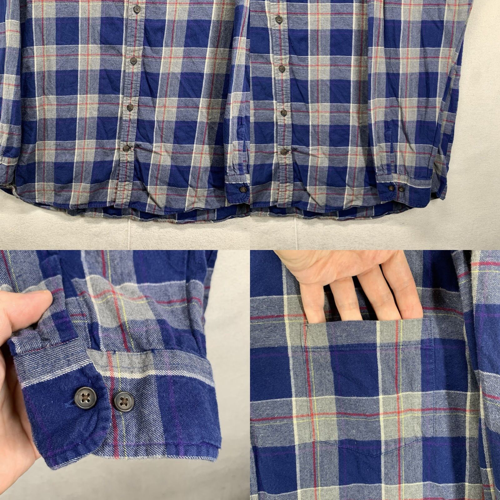 Vintage VINTAGE Foundry Men's Flannel Shirt Casual Big & Tall 2XLT Blue Gray Red Plaid Long Sleeve Button Up Size US XXL / EU 58 / 5 - 8 Thumbnail