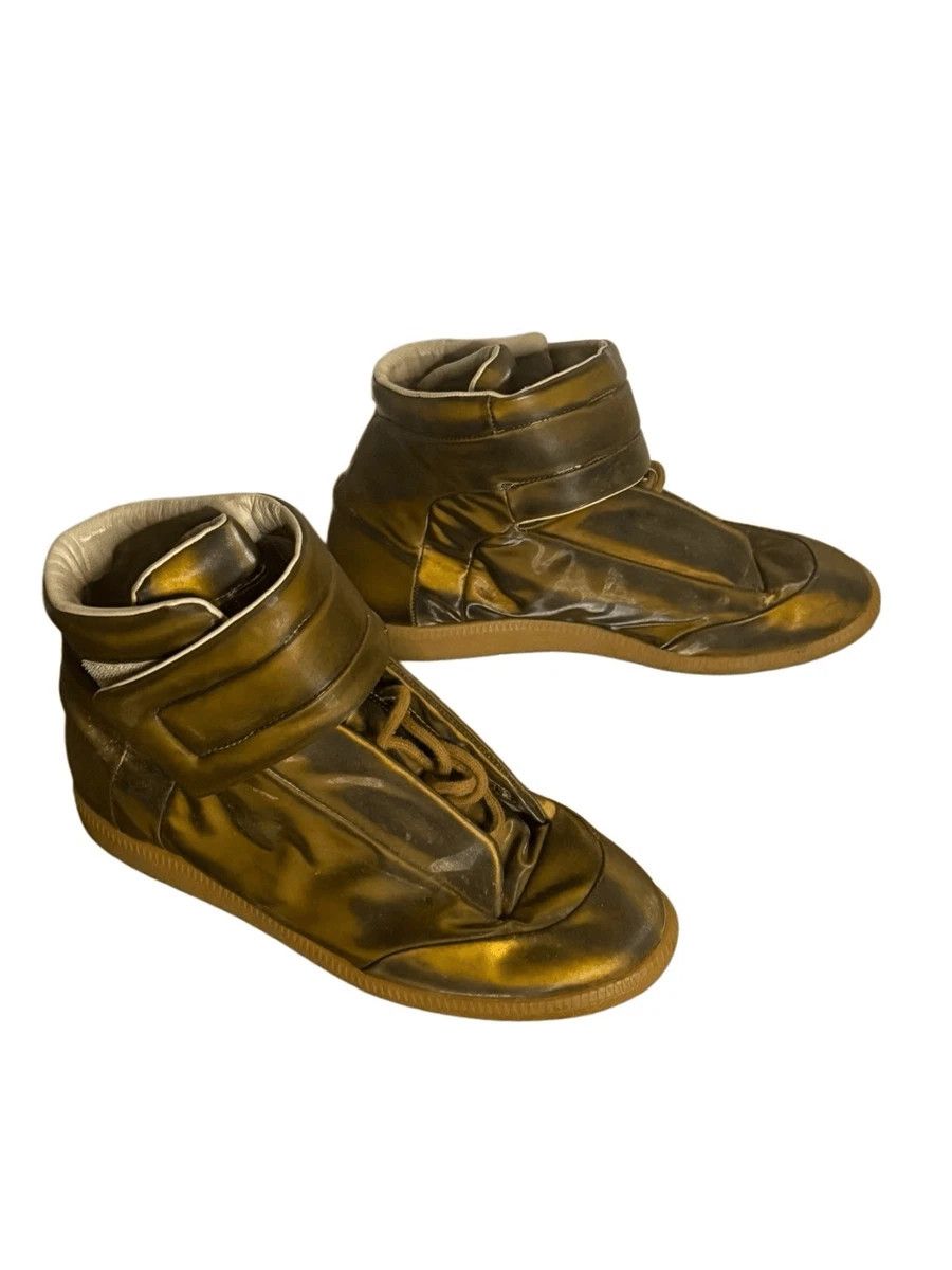Maison Margiela Future Gold 42 High Tops Leather Sneakers