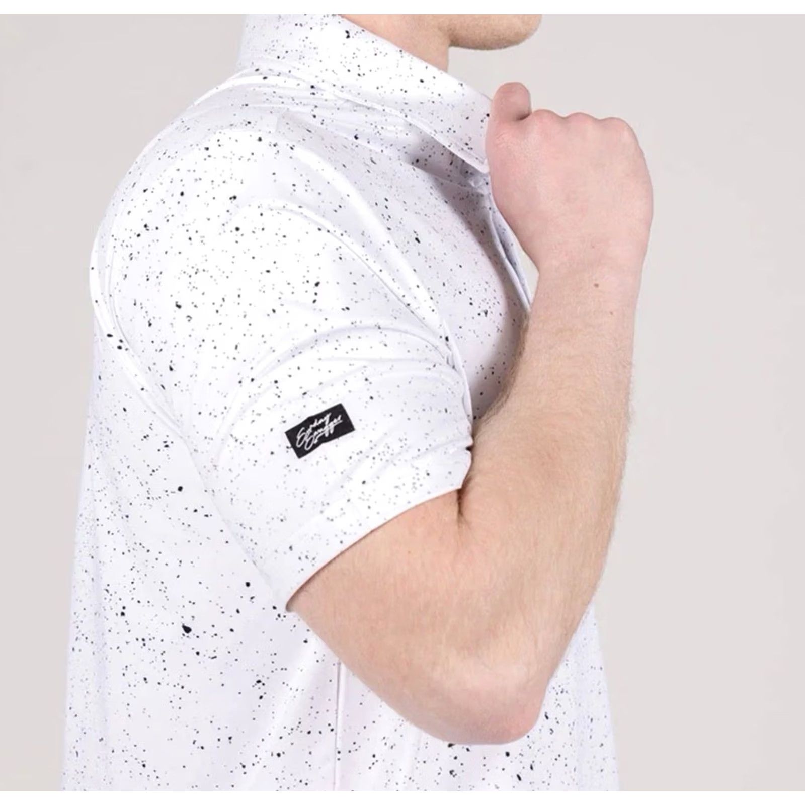 Vintage Swagger Sunday Swagger Golf Polo Mens 4XL Dawn Ink Splatter Performance AOP Print Shirt Polo Shirt All Over Print Golf Signature Polo Mens 4XL White Size US XXL / EU 58 / 5 - 3 Thumbnail