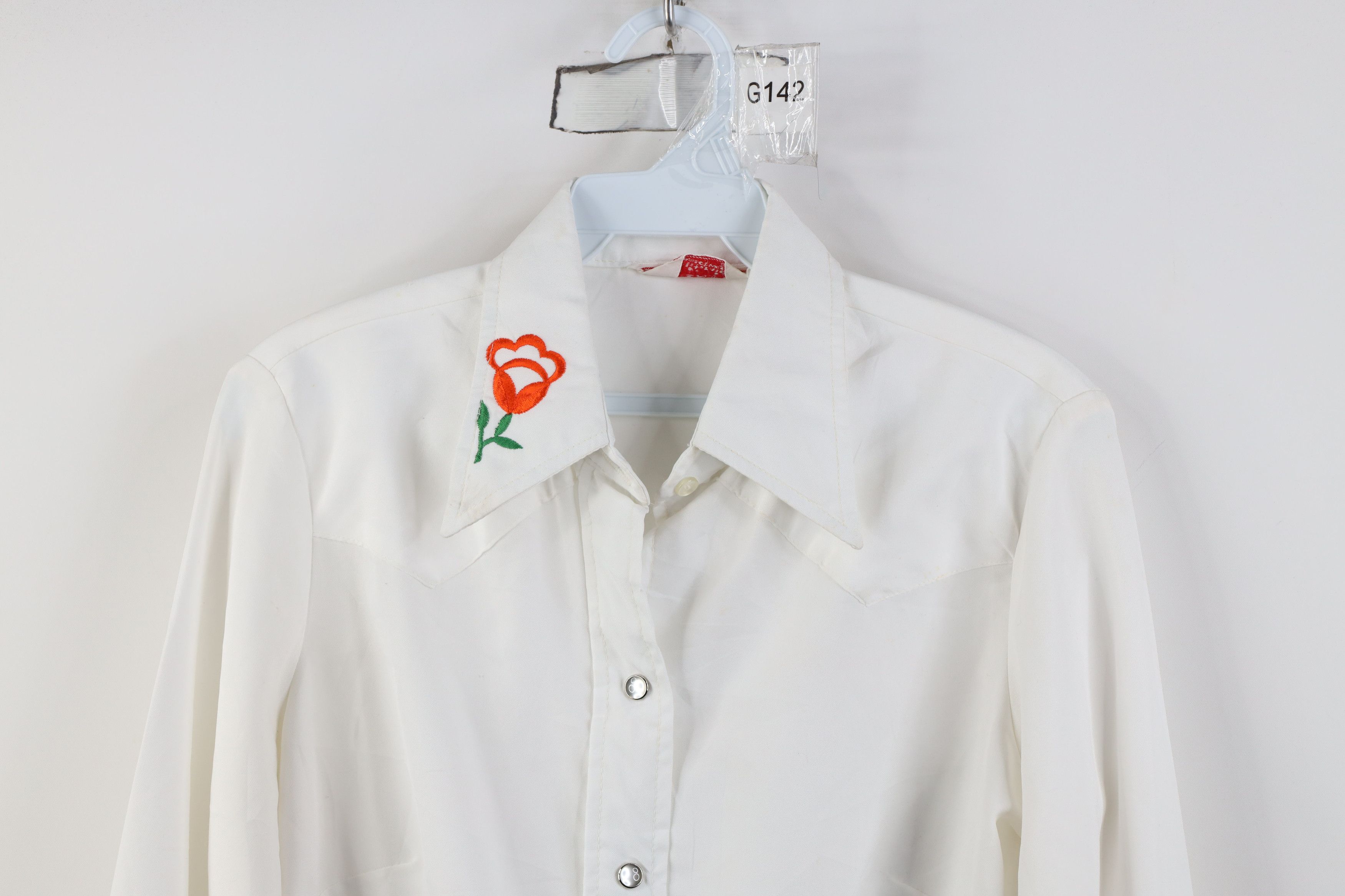 Vintage Vintage 70s Rockabilly Flower Western Snap Button Shirt Size M / US 6-8 / IT 42-44 - 2 Thumbnail