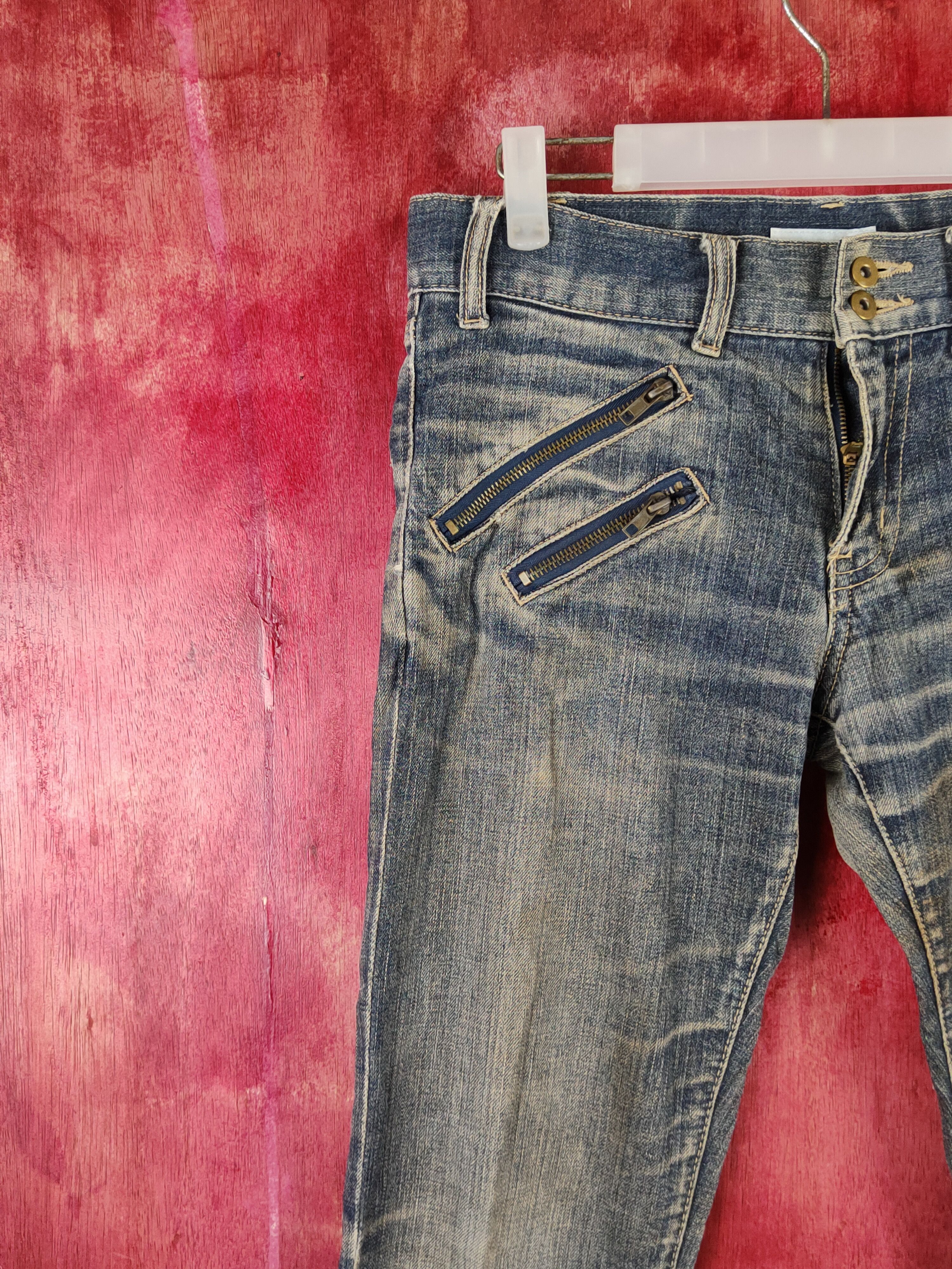 Japanese Brand Open Arms Dark Blue Faded Distressed Ripped Jeans #S2219 Size 30" / US 8 / IT 44 - 3 Thumbnail