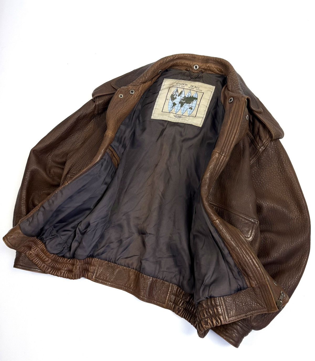 Japanese Brand St Michael Vintage Leather Aviation Bomber Jacket Japanese Size US L / EU 52-54 / 3 - 6 Thumbnail