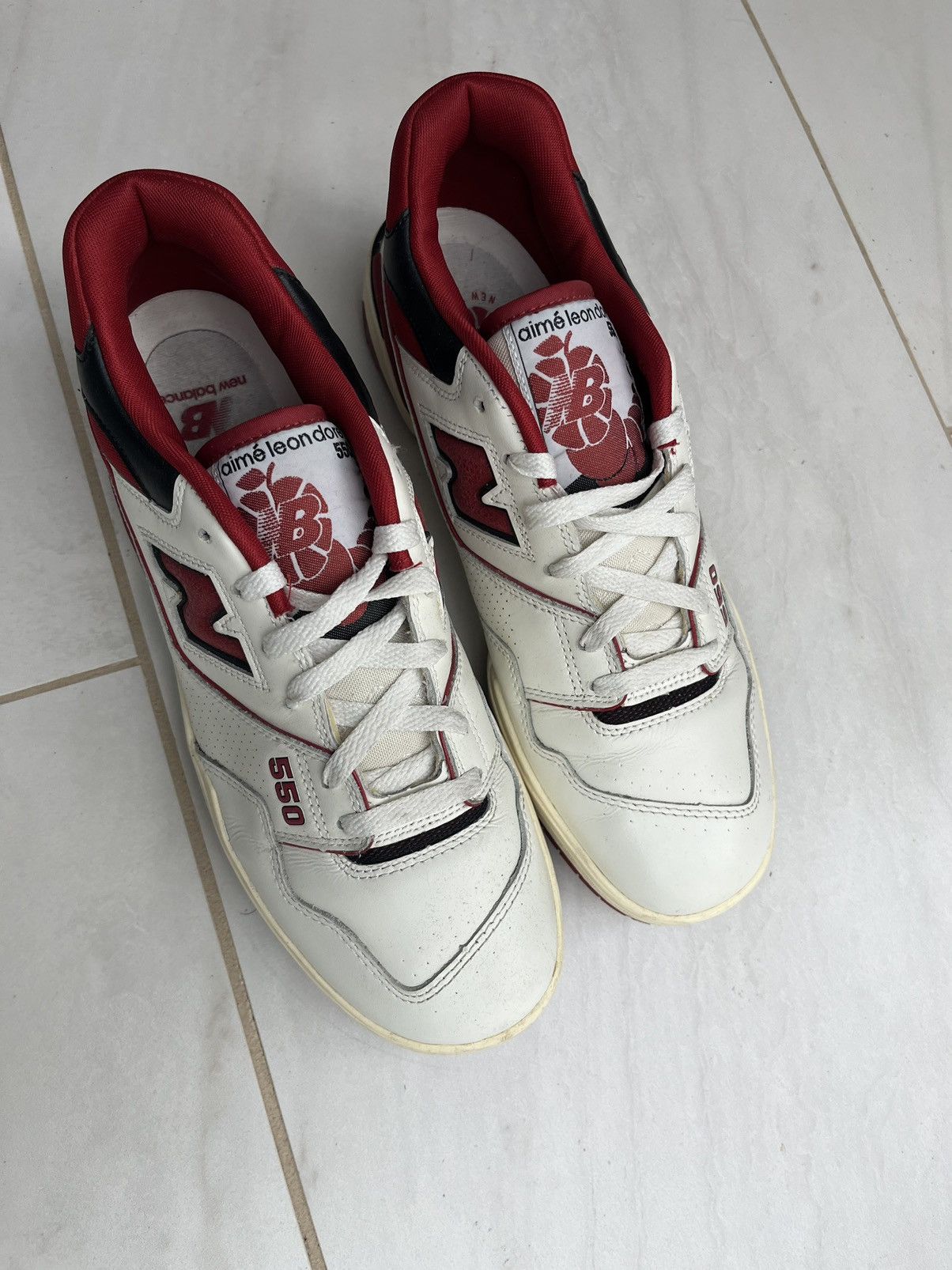 Aime Leon Dore × New Balance Aime Leon Dore New Balance 550 White Red (2020) Size US 10.5 / EU 43-44 - 5 Thumbnail