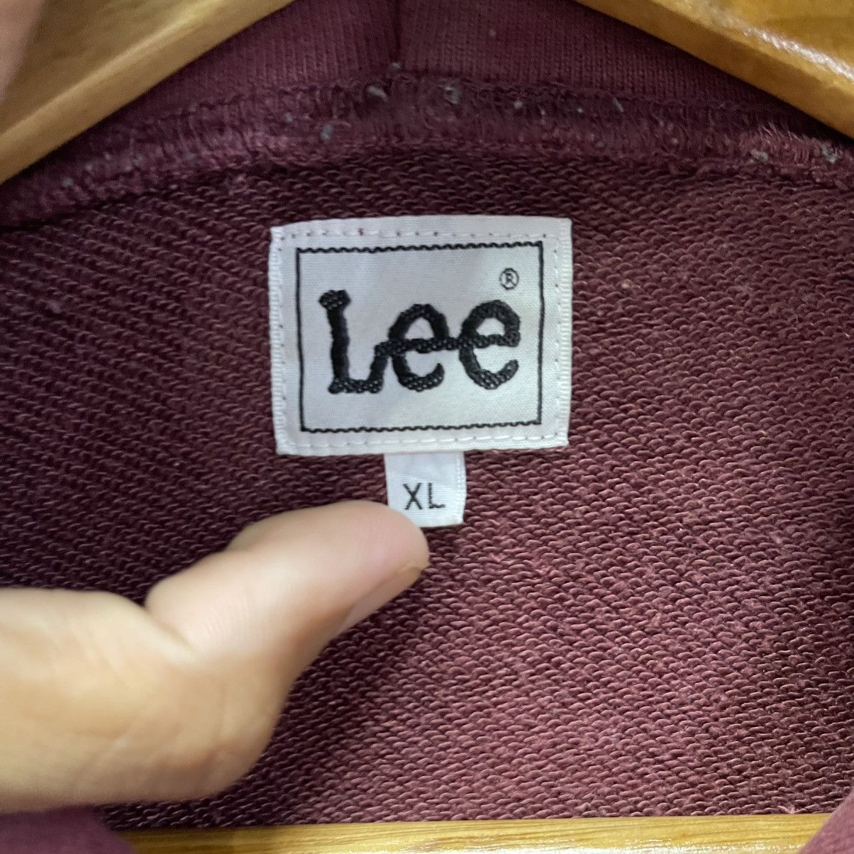 Lee Y2K Lee Logo Pullover Hoodie – Faded Burgundy Size US XL / EU 56 / 4 - 9 Thumbnail