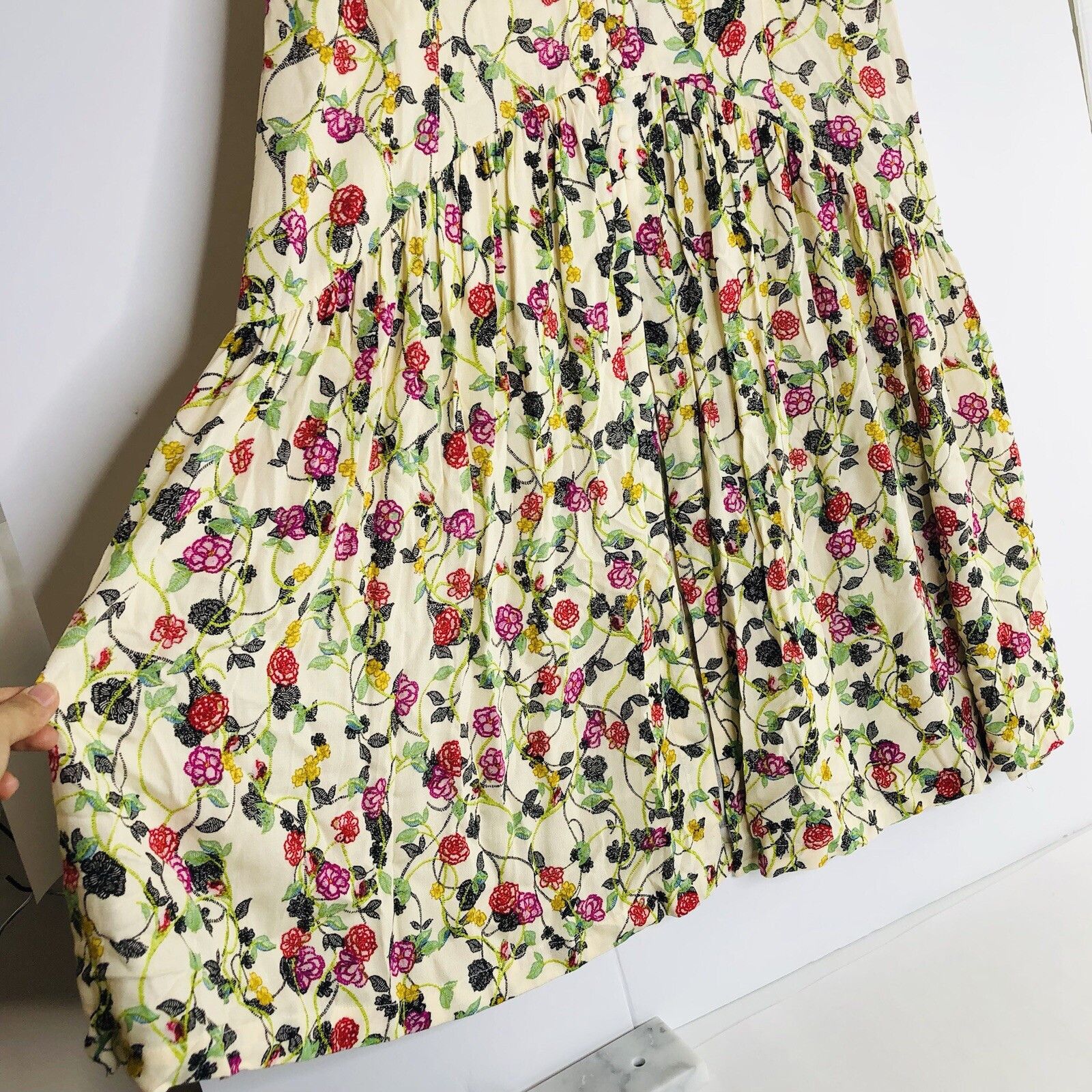 Other Vtg V Christina Tiered Floral Maxi Skirt L Half Button Fairy Size 34" / US 12 / IT 48 - 6 Thumbnail