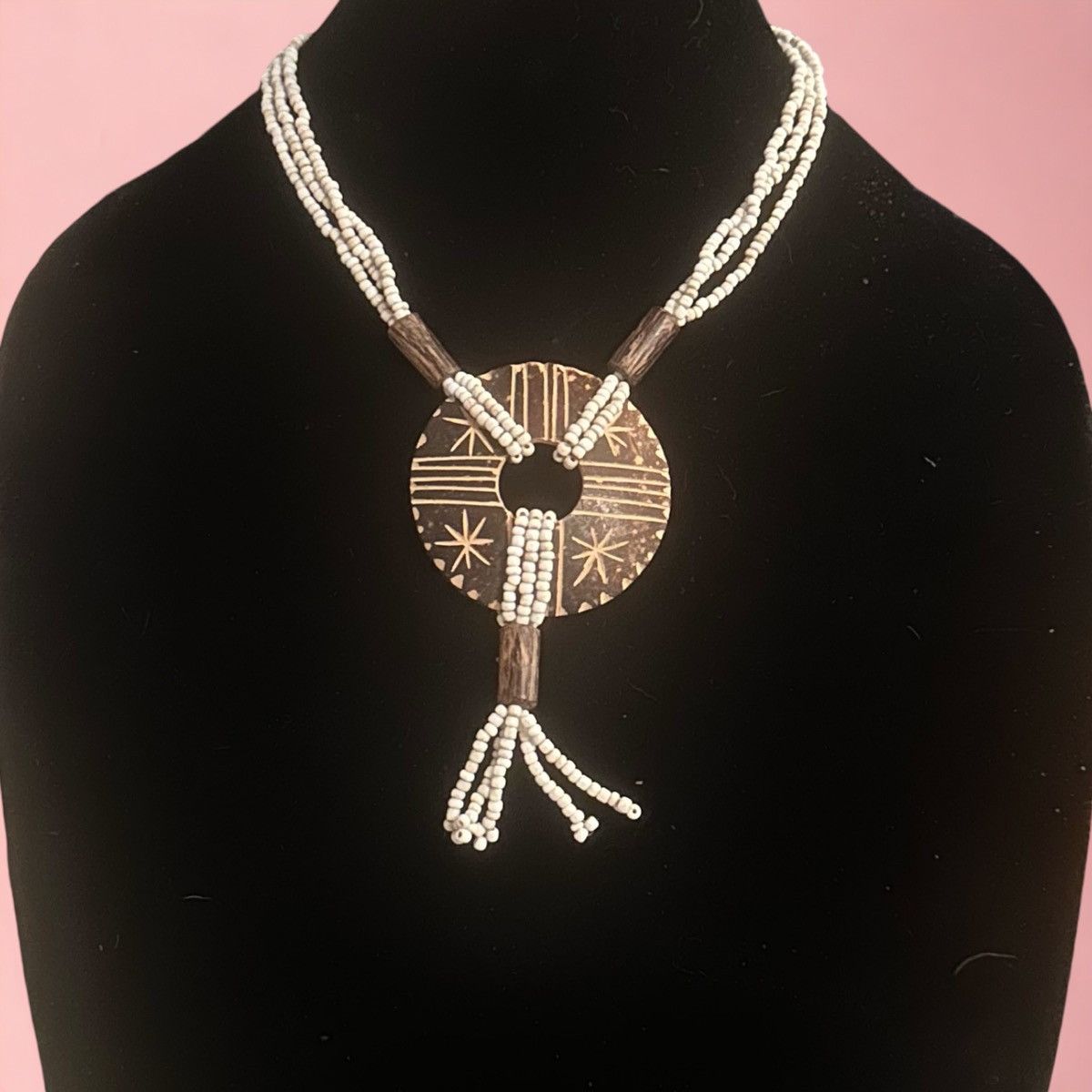 Vintage Vintage tribal medallion beaded necklace Size ONE SIZE - 1 Thumbnail