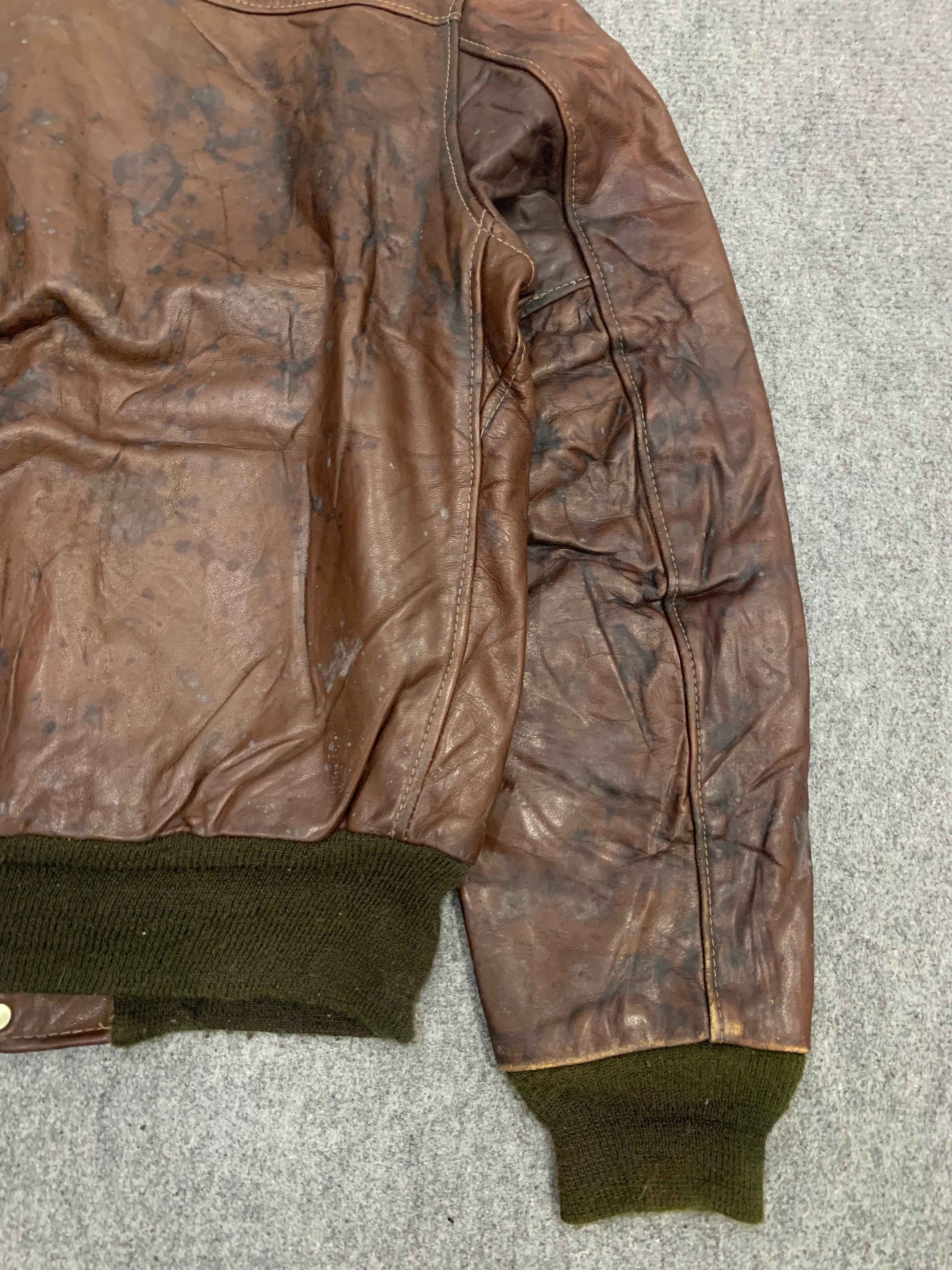 Schott Vintage 50s Schott Made In Usa Flight Leather Bomber Jacket Size US S / EU 44-46 / 1 - 13 Thumbnail
