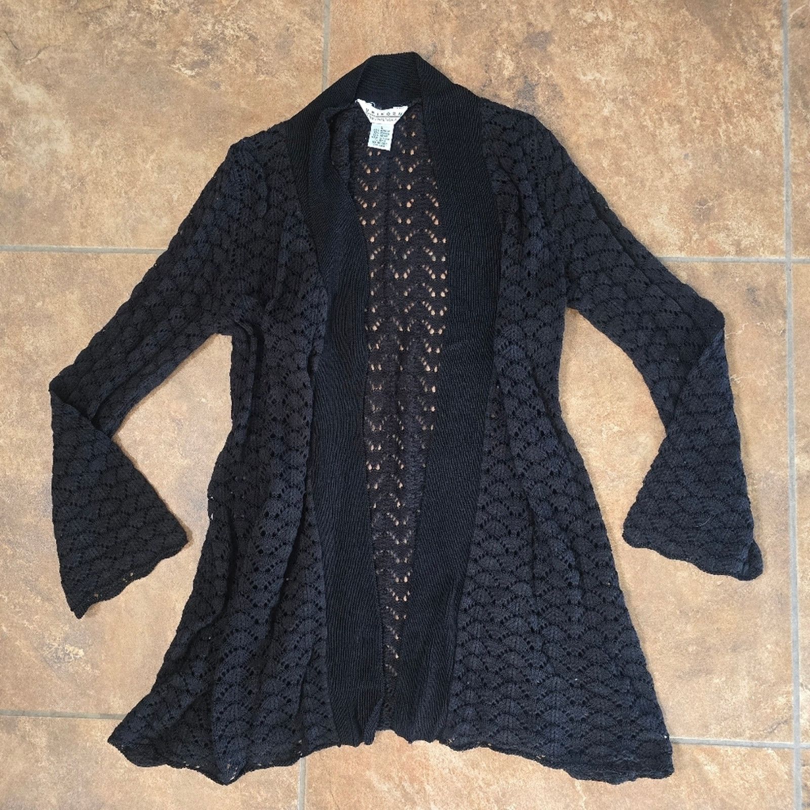 Other Black Detailed | UNIFORM JPR | Draped Duster Cardigan Size L / US 10 / IT 46 - 1 Thumbnail