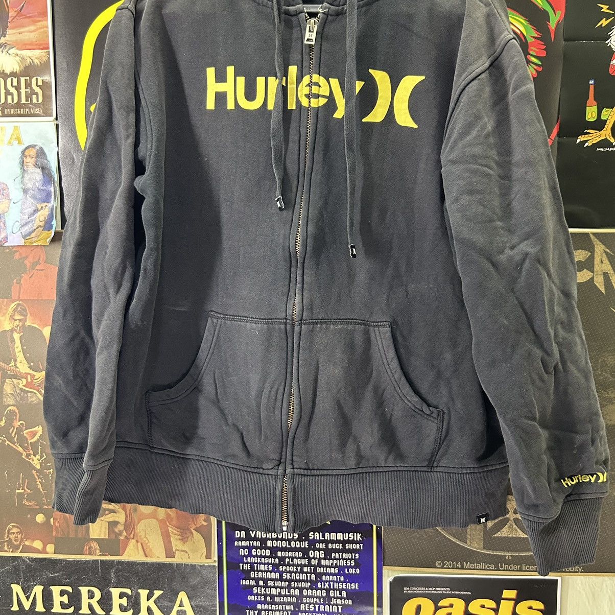 Hurley Vintage Hurley Spell Out Faded Zip up Hoodie Size US L / EU 52-54 / 3 - 3 Thumbnail