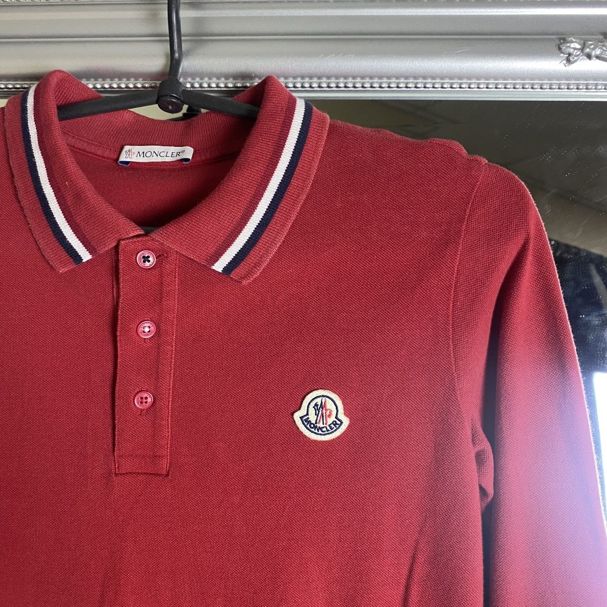 Moncler Moncler Long Sleeve Polo T-shirt Slim-Fit Size US XS / EU 42 / 0 - 3 Thumbnail