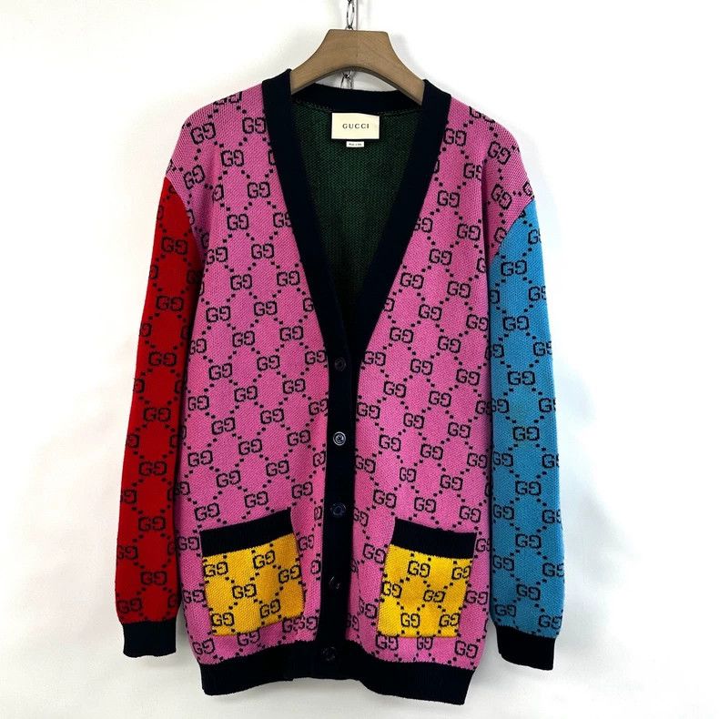 Gucci Gucci Full-print double G knitted sweater coat Size S / US 4 / IT 40 - 1 Thumbnail